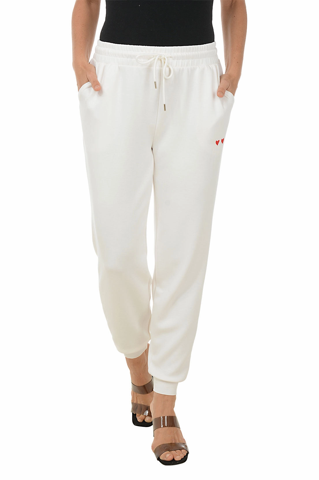 Adaptable Design Stretch Fit Heart Embroidered Jogger Pant