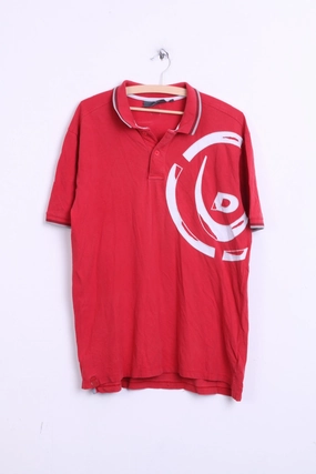 Effortless Fashion Versatile and Stylish Duck and Cover Mens XL Polo Shirt Red Washed Look Cotton Top Jersey