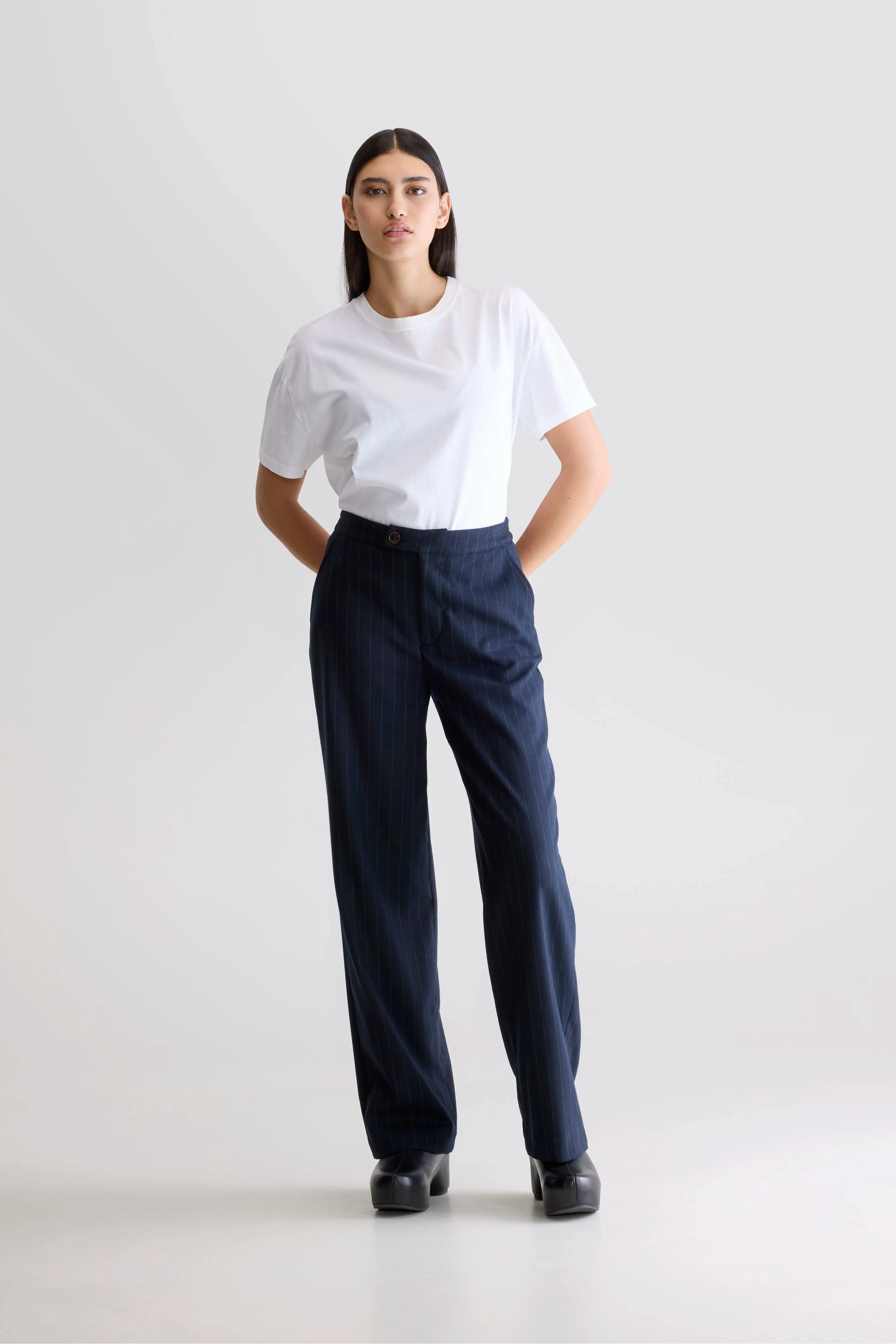 Tilla tailored trousers (252 / W / STRIPE A) Long Use