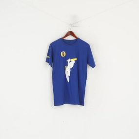 Microfiber texture Casual Chic Wear ECB Official Men L (M) Shirt Blue Cotton England Cricket Catcha6 Sport Top