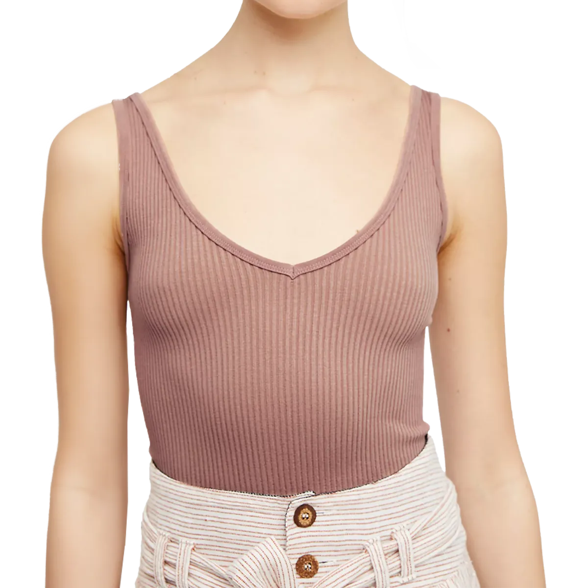 Women's Solid Rib Brami Durable Collar Construction Quick Release Hem