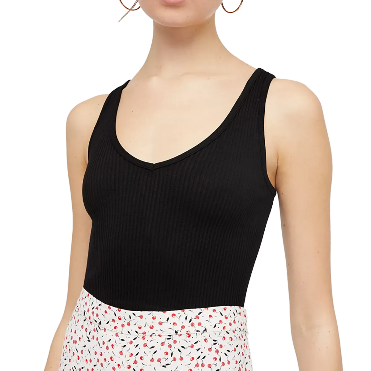 insulated Ribbed Collar Design Women's Solid Rib Brami