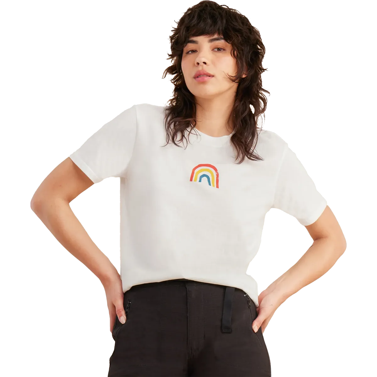 Women's Rainbow Short Sleeve Tee High Density Cotton Breathable Layer