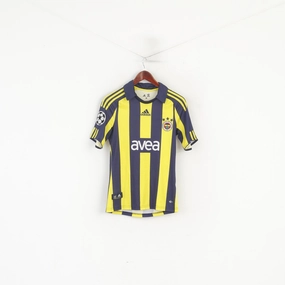 Sleeveless Adidas Fenerbahce Men XS Polo Shirt Navy Striped Football Spor Kul??b?? Turkish Top