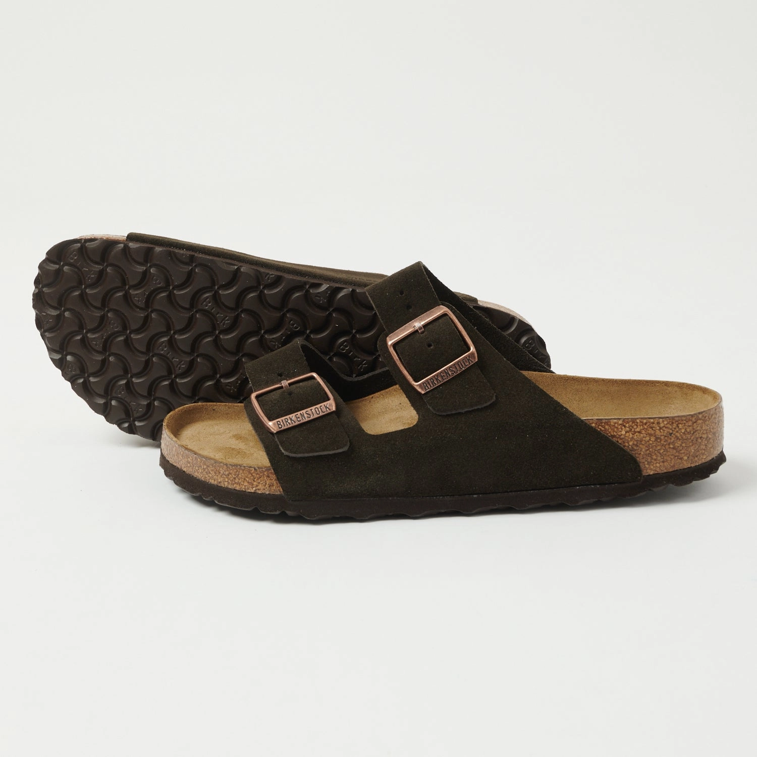 Durable TPU Simple Entry Birkenstock Arizona Suede Leather Sandal - Mocha