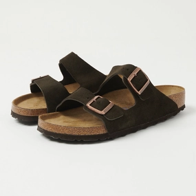 Open Toe Footwear Birkenstock Arizona Suede Leather Sandal - Mocha