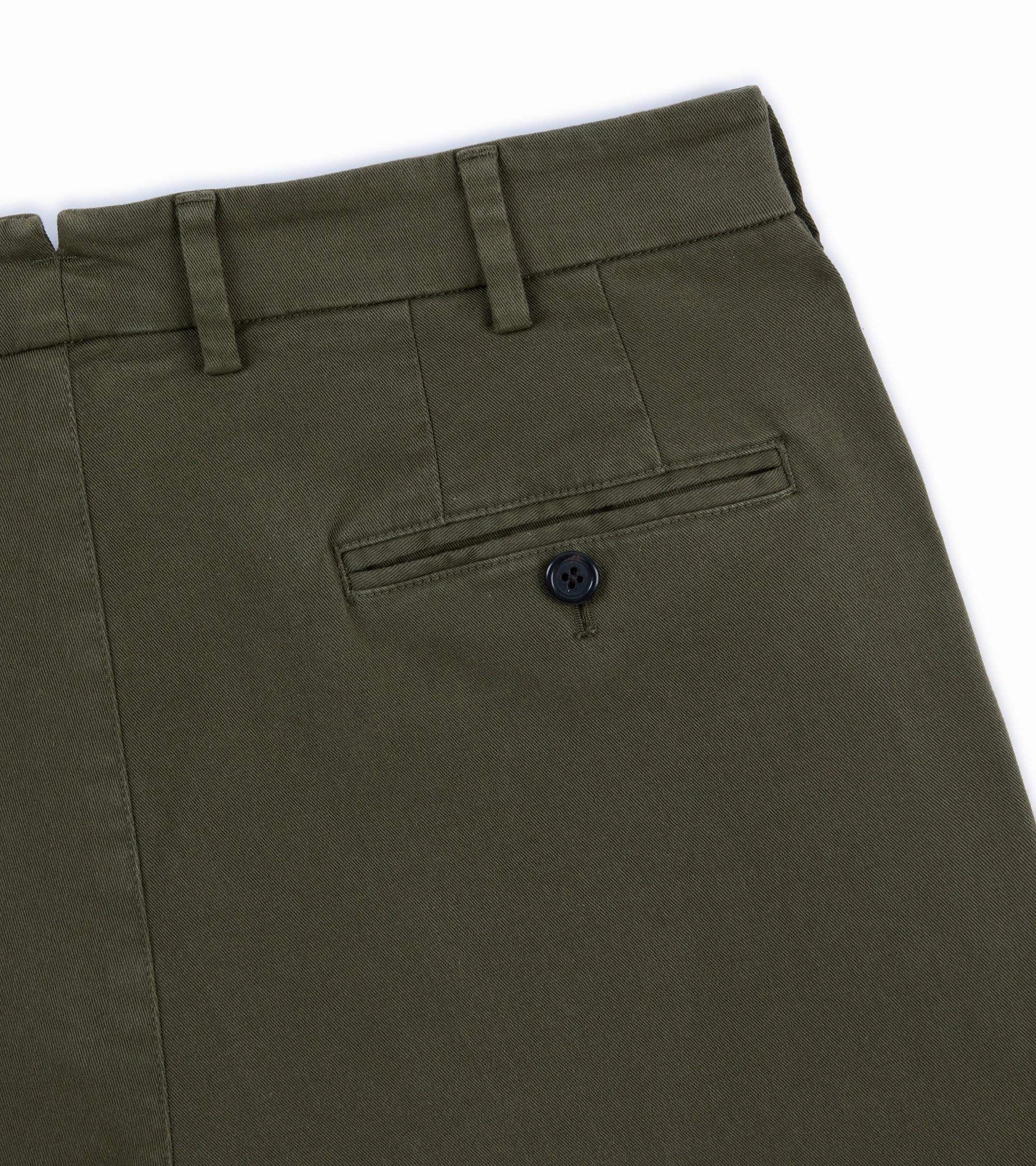 Street Active Trunk Palmer Flat Front Cotton Twill Trousers: Olive