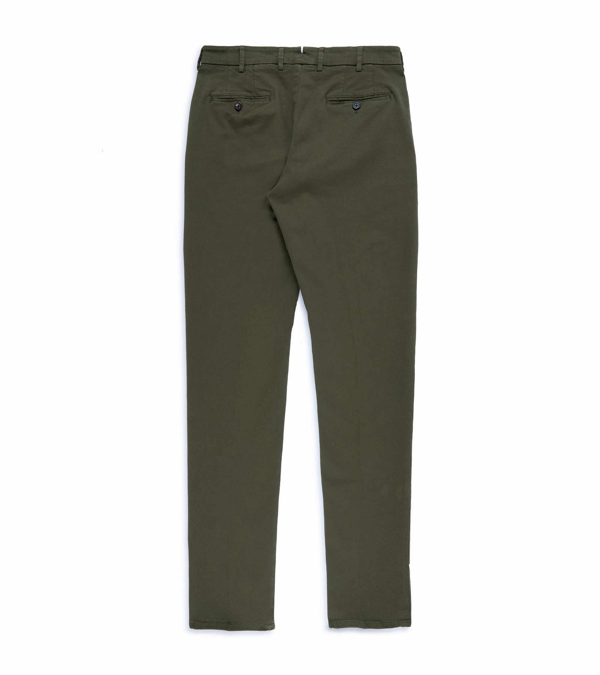 Trunk Palmer Flat Front Cotton Twill Trousers: Olive Fit For Movement Practical Fit