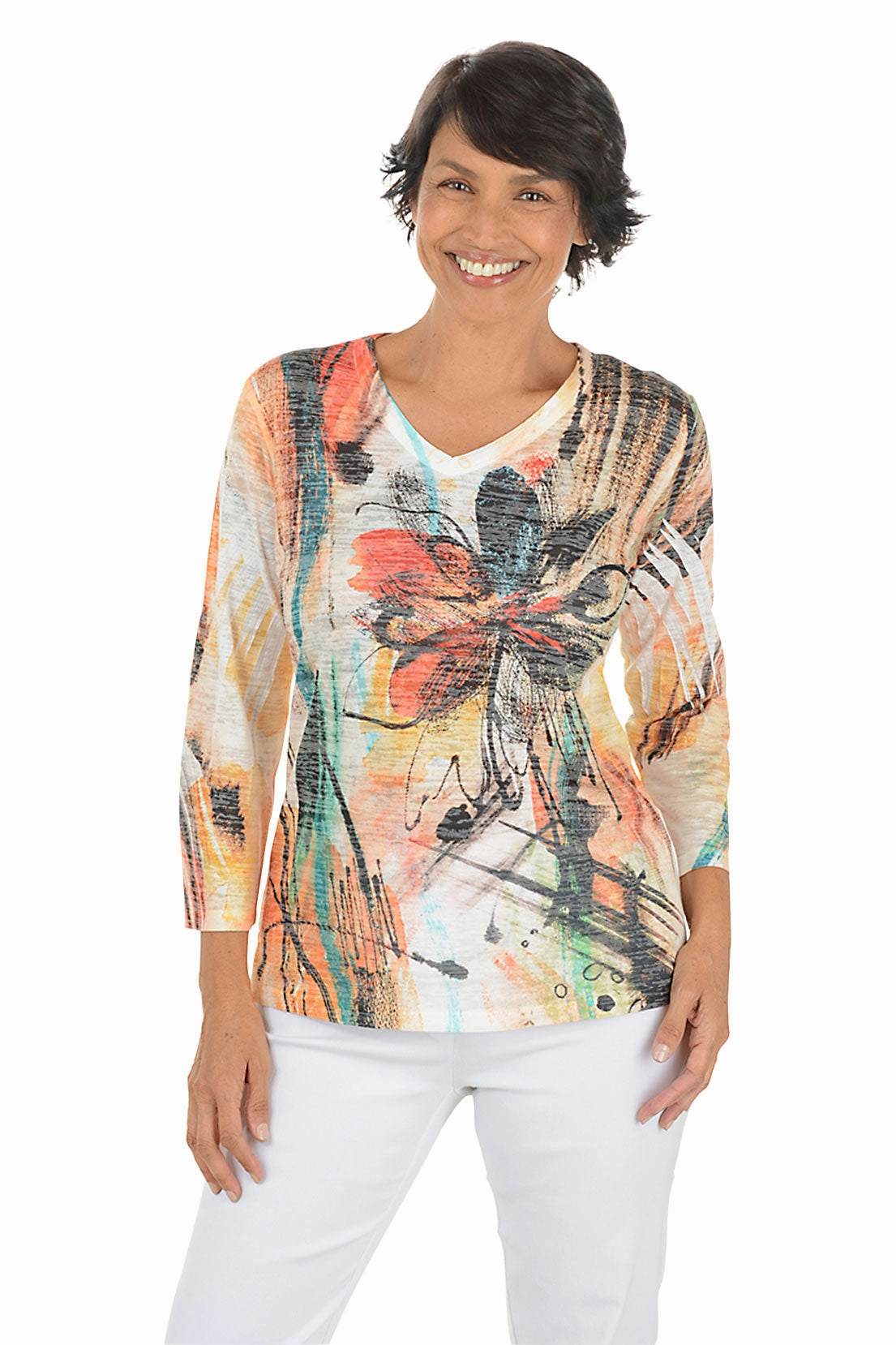 Sola High-Low Burnout Knit Top All Season Knitwear