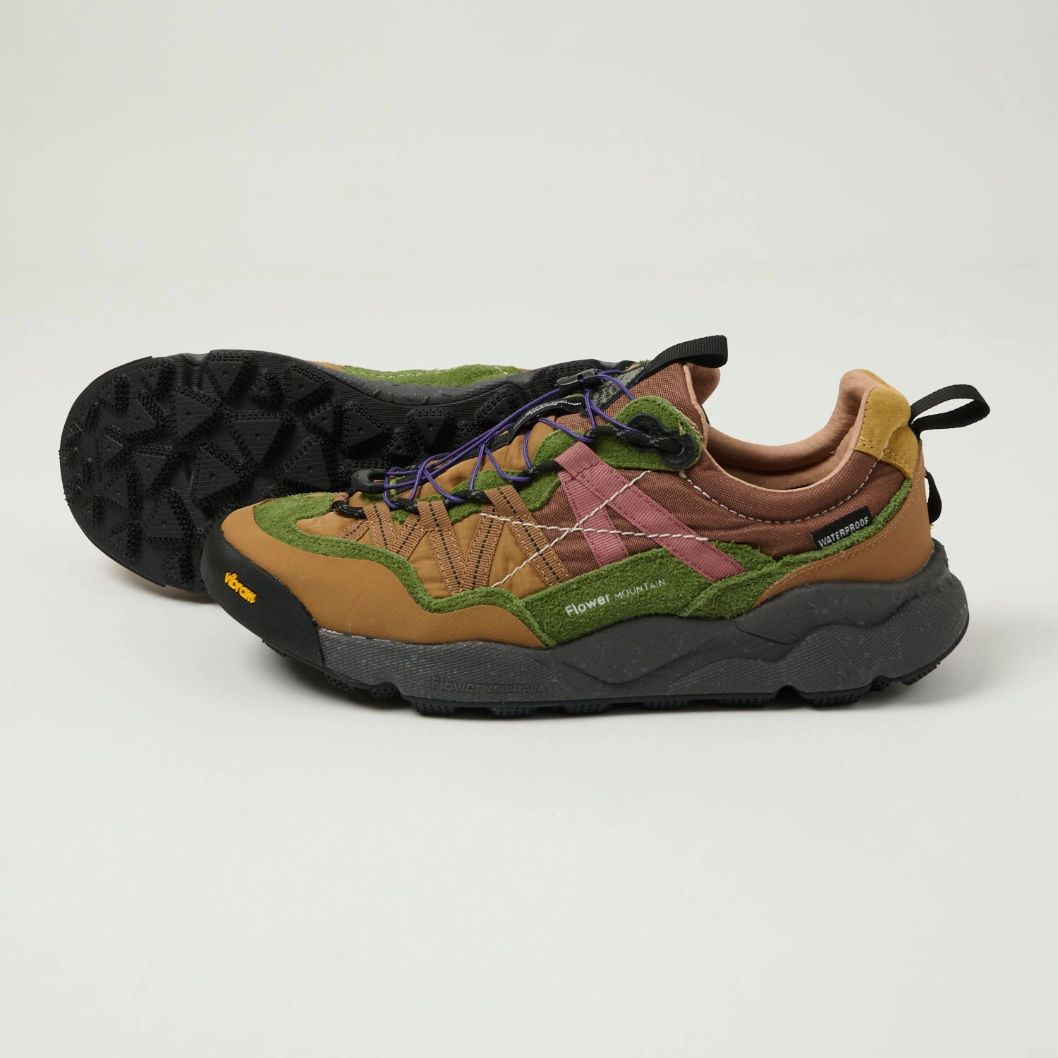 Flower Mountain Iwano 2 Man 'Suede/Nylon Sneaker - Taupe/Kaky/Rust Flower Step