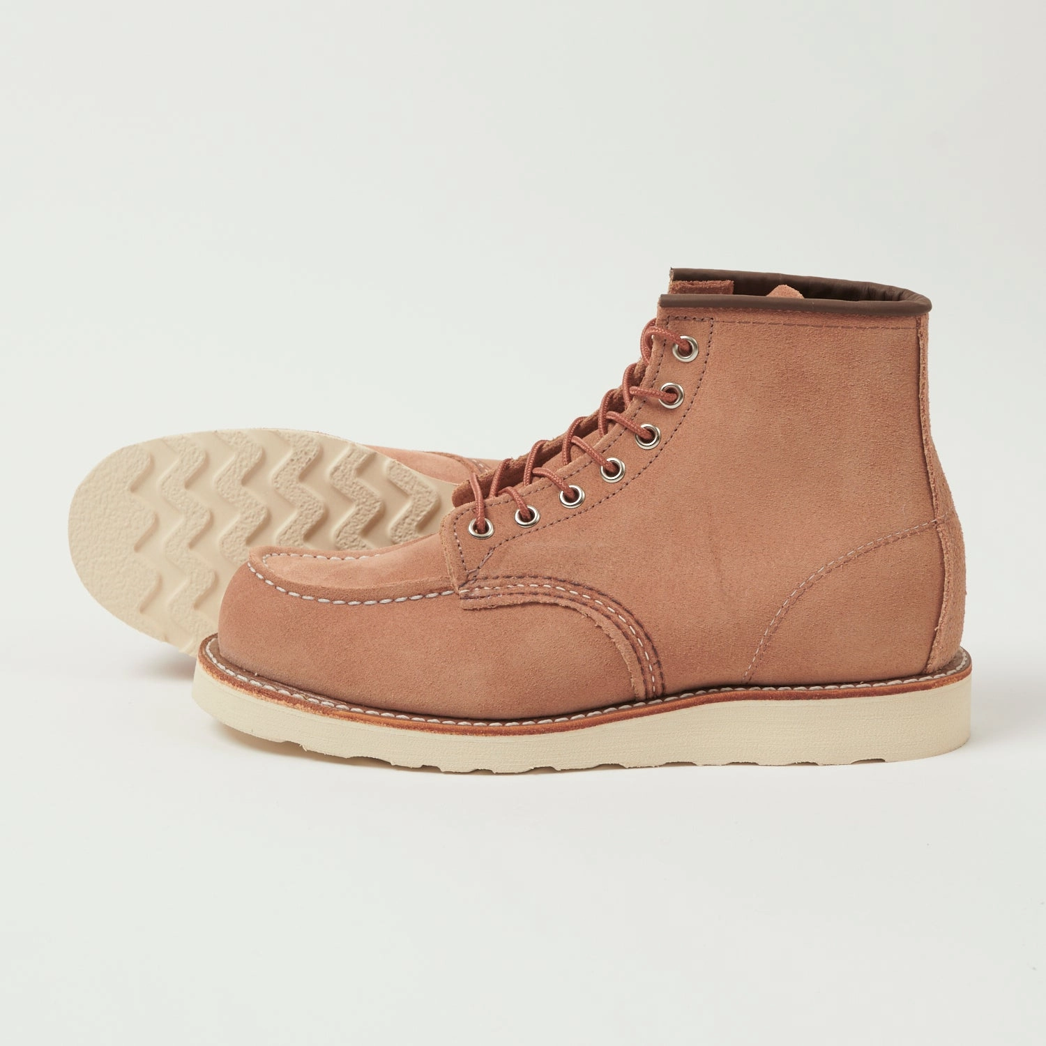 lace up closure slim fit Red Wing 8208 6" Moc Toe Boots - Dusty Rose