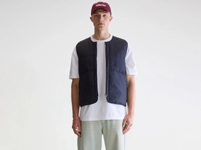 Multi Pocket Layered Drape Hoch bodywarmer (251 / M / NAVY)