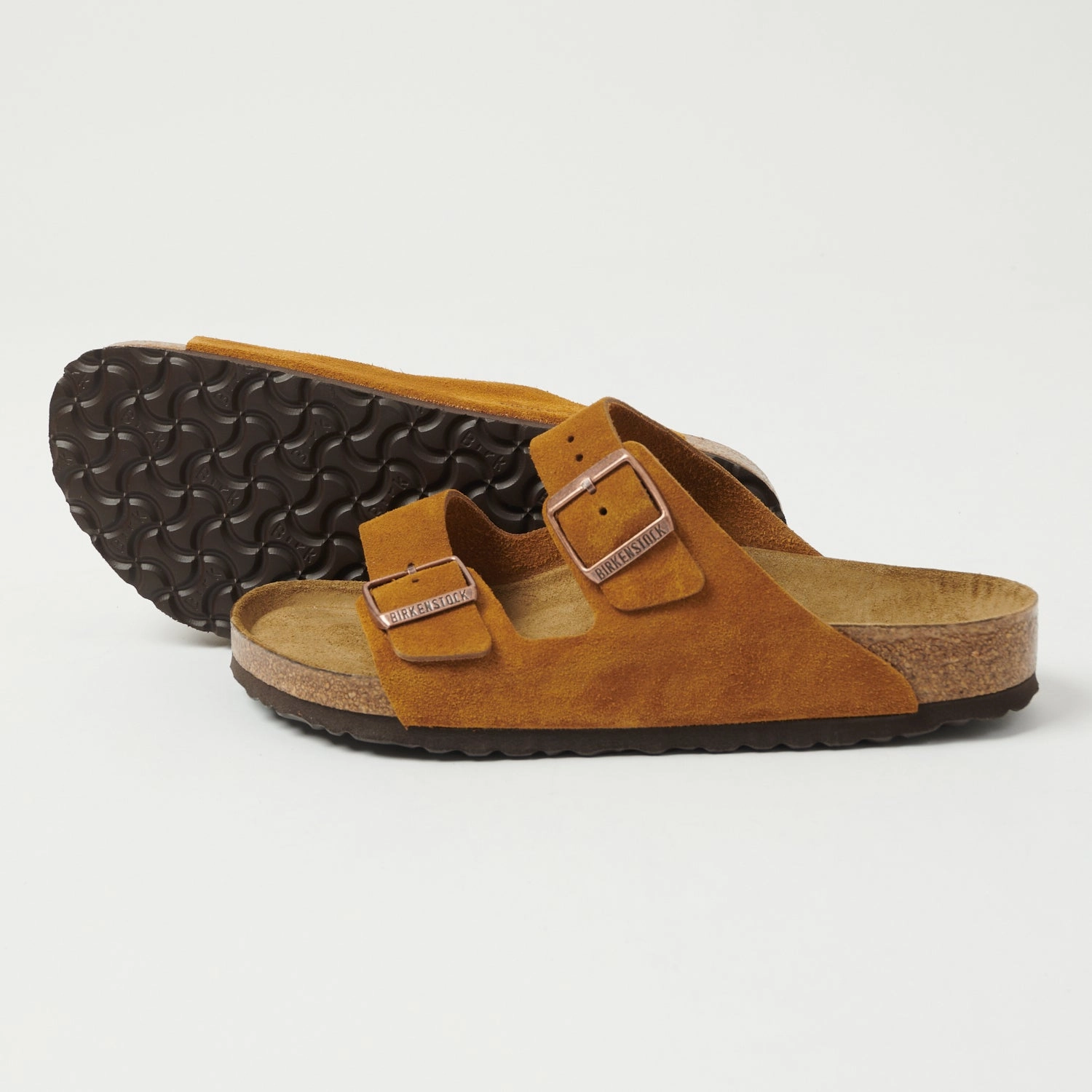 Birkenstock Arizona Suede Leather Sandal - Mink hollow design
