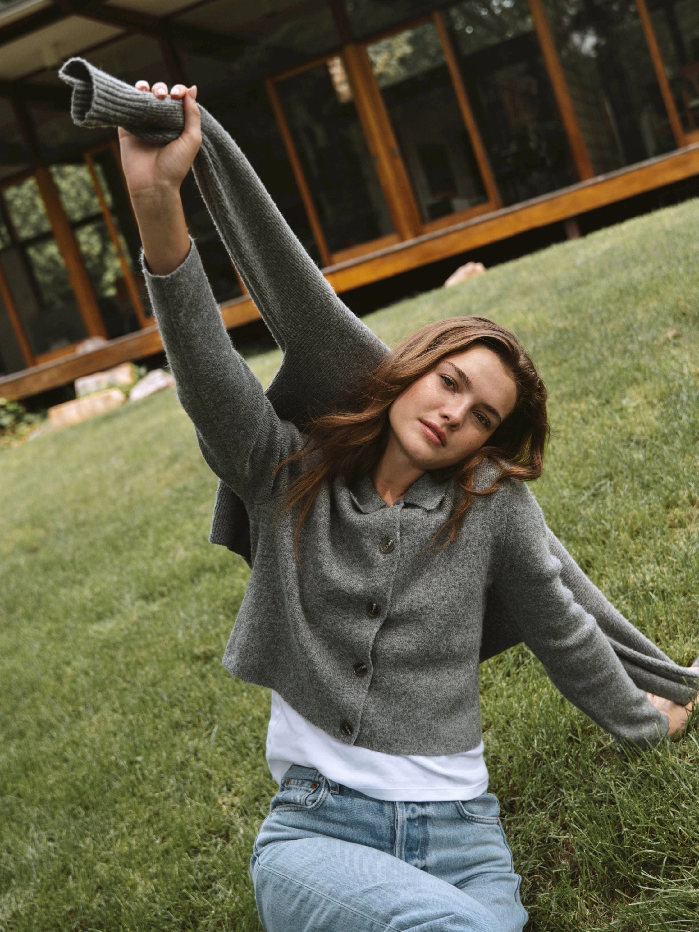 Ellie Knit Collared Cardigan Relaxed Warmth