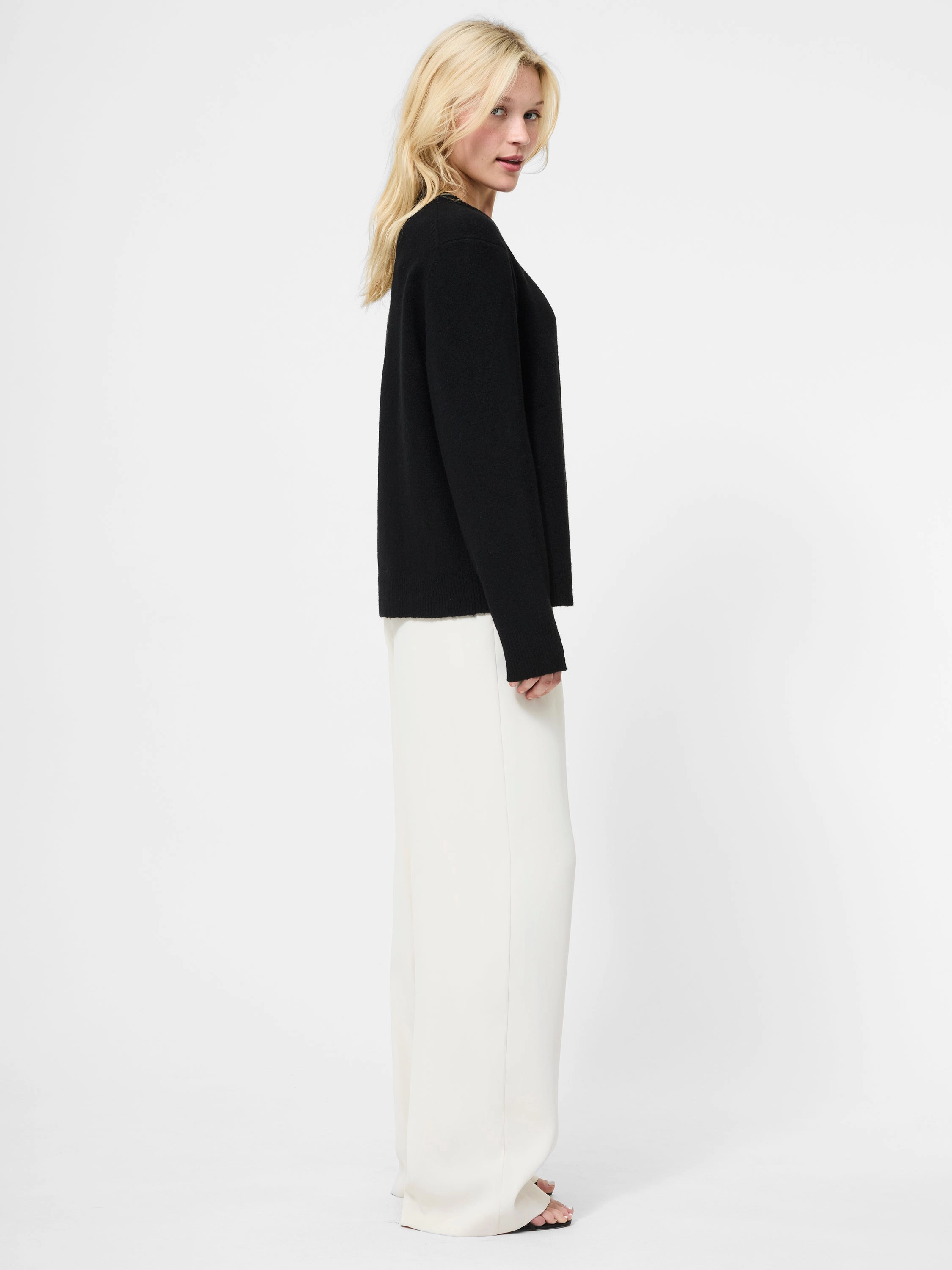 Textured Surface Lattice Pattern Emilia Knit Boyfriend Sweater