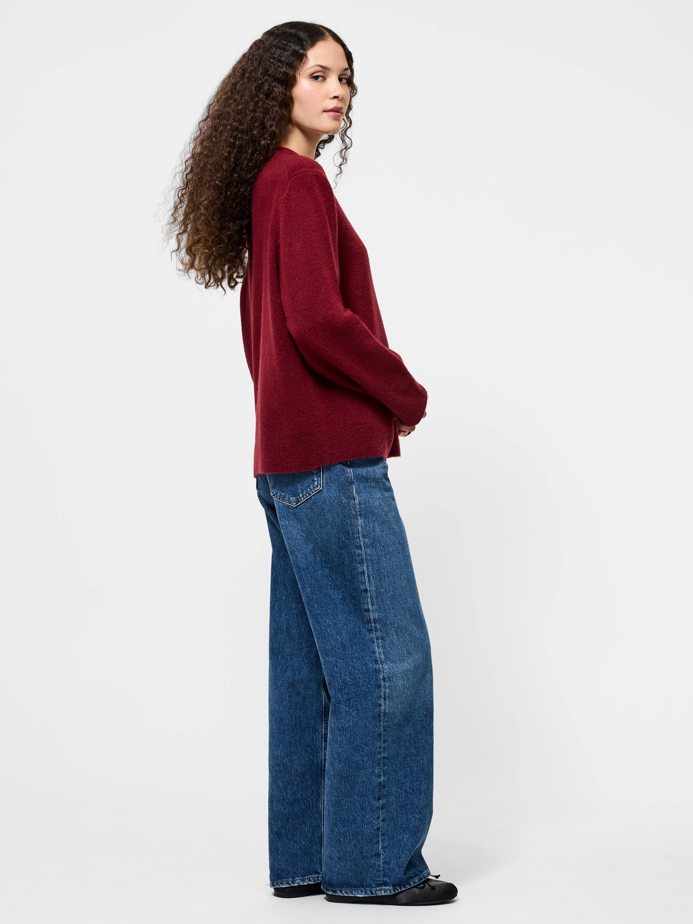 Smooth Flatlock Seams Non Restrictive Emilia Knit Boyfriend Sweater