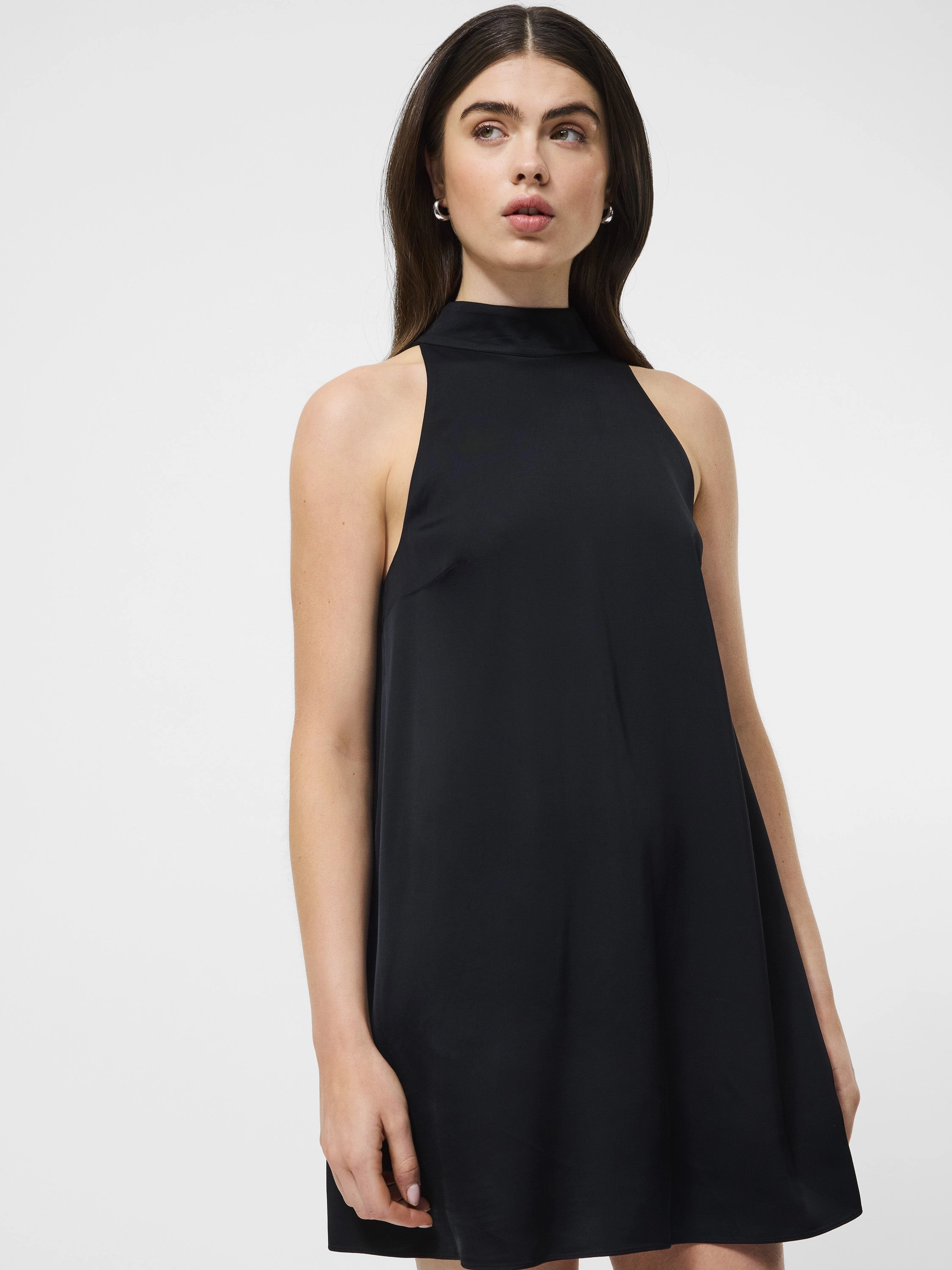 Ennis Satin Babydoll Dress Layered Style Organic-Fabric