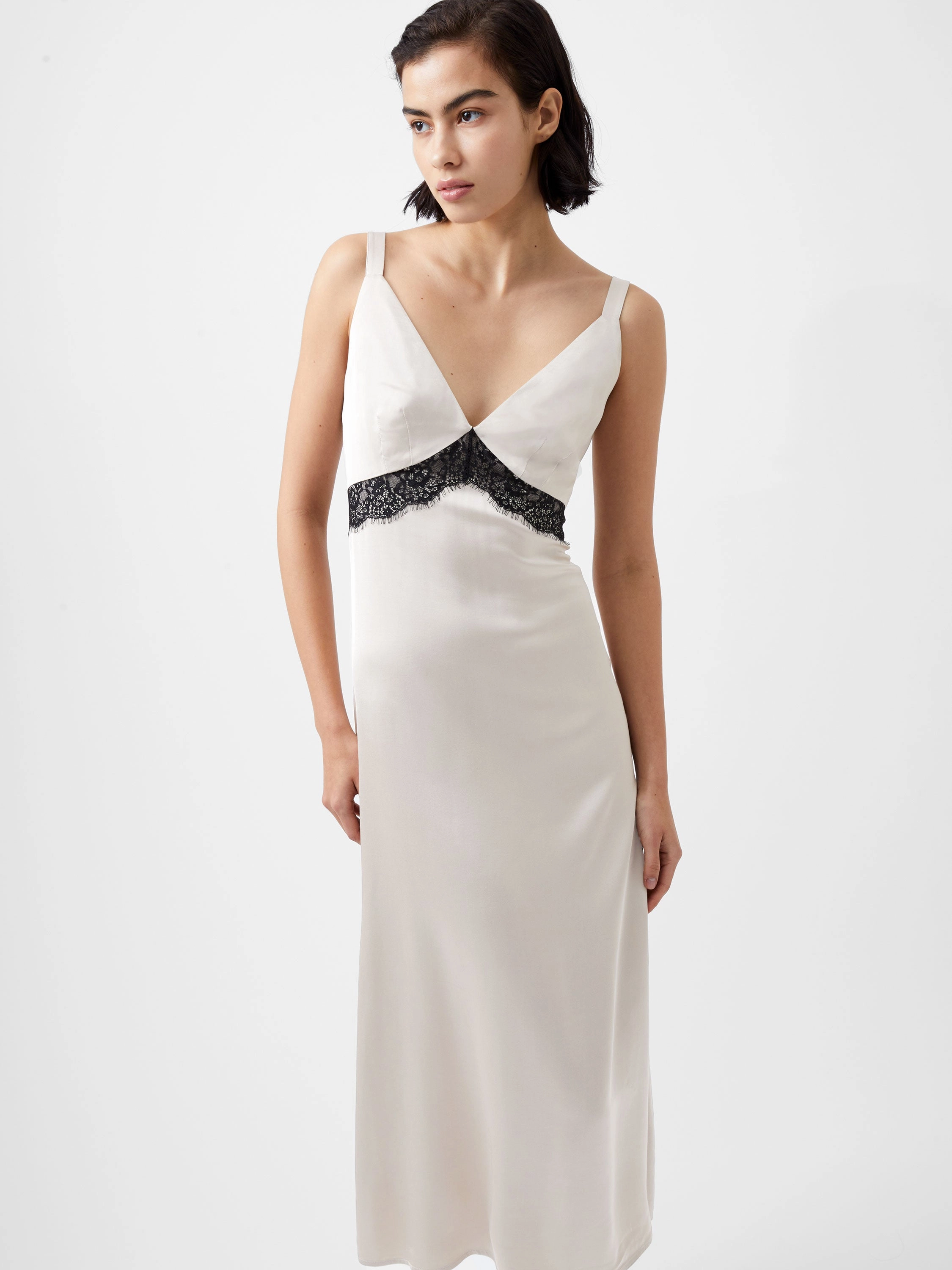 Polished Cut Formal-look Ennis Satin Lace Dress
