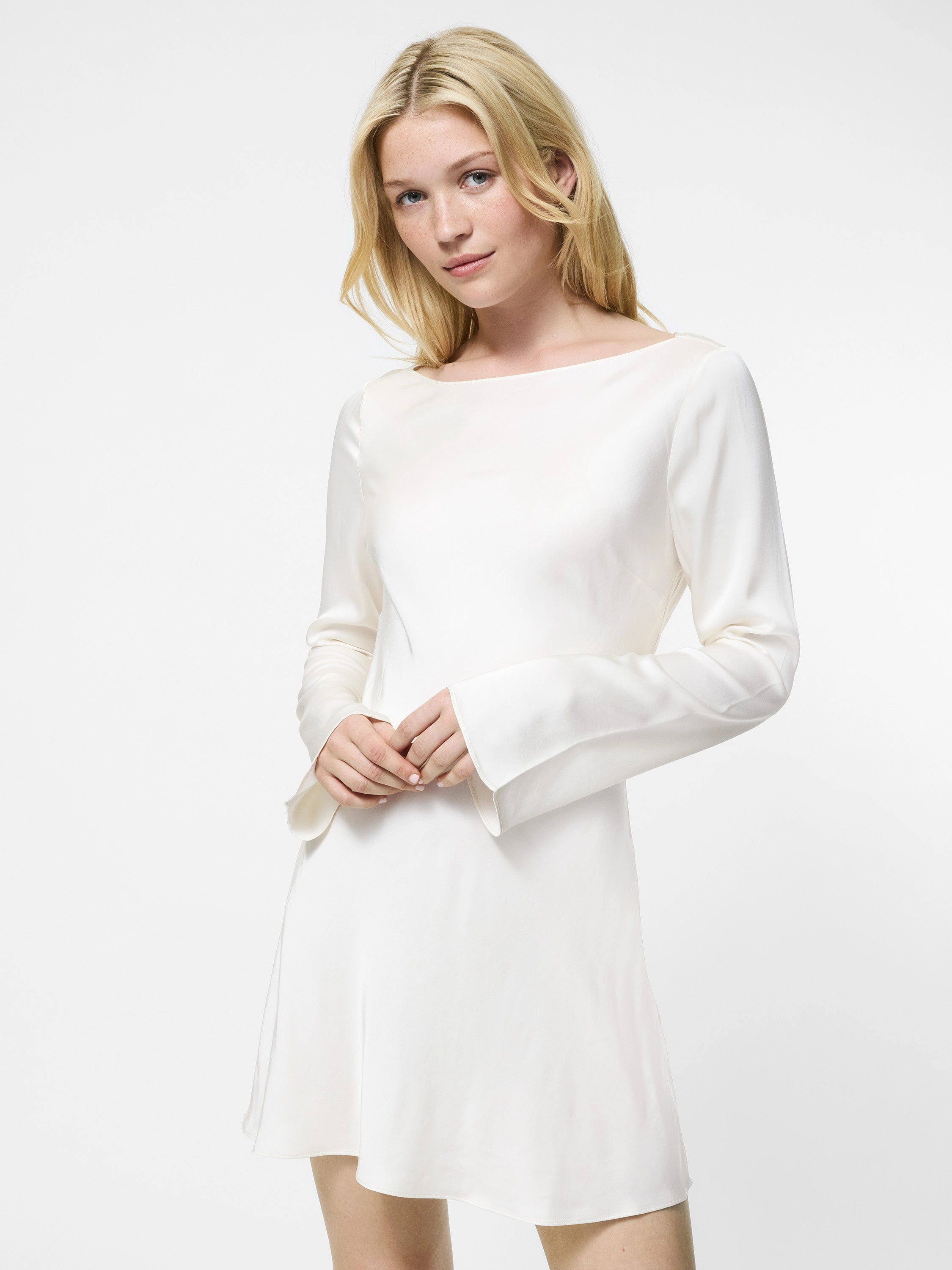 QuickDryTechnology Ennis Satin Longsleeve Mini Dress