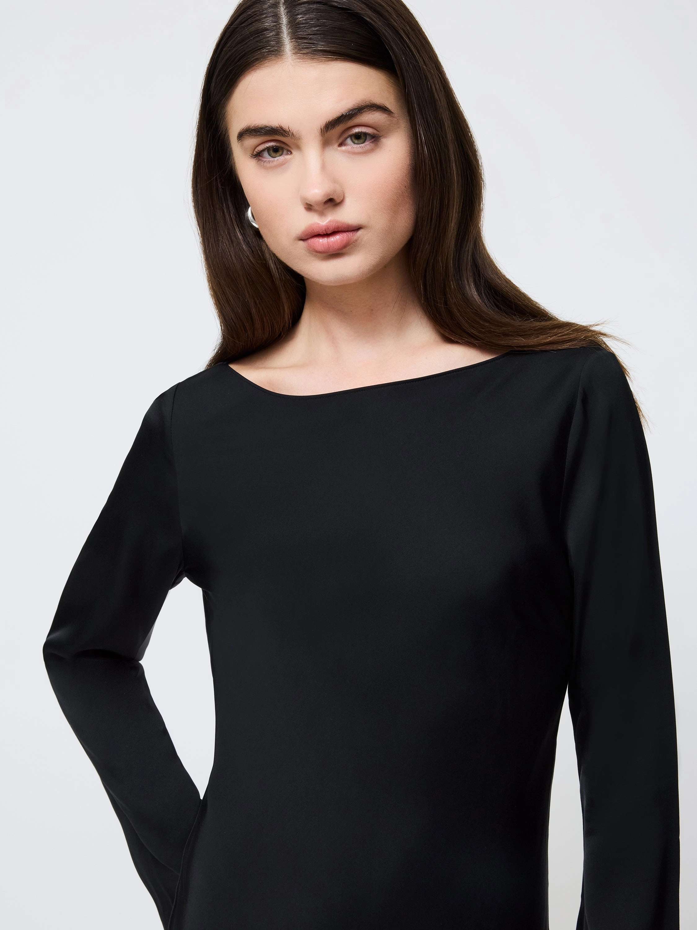 Warm Undertone Everyday Comfort Ennis Satin Longsleeve Mini Dress