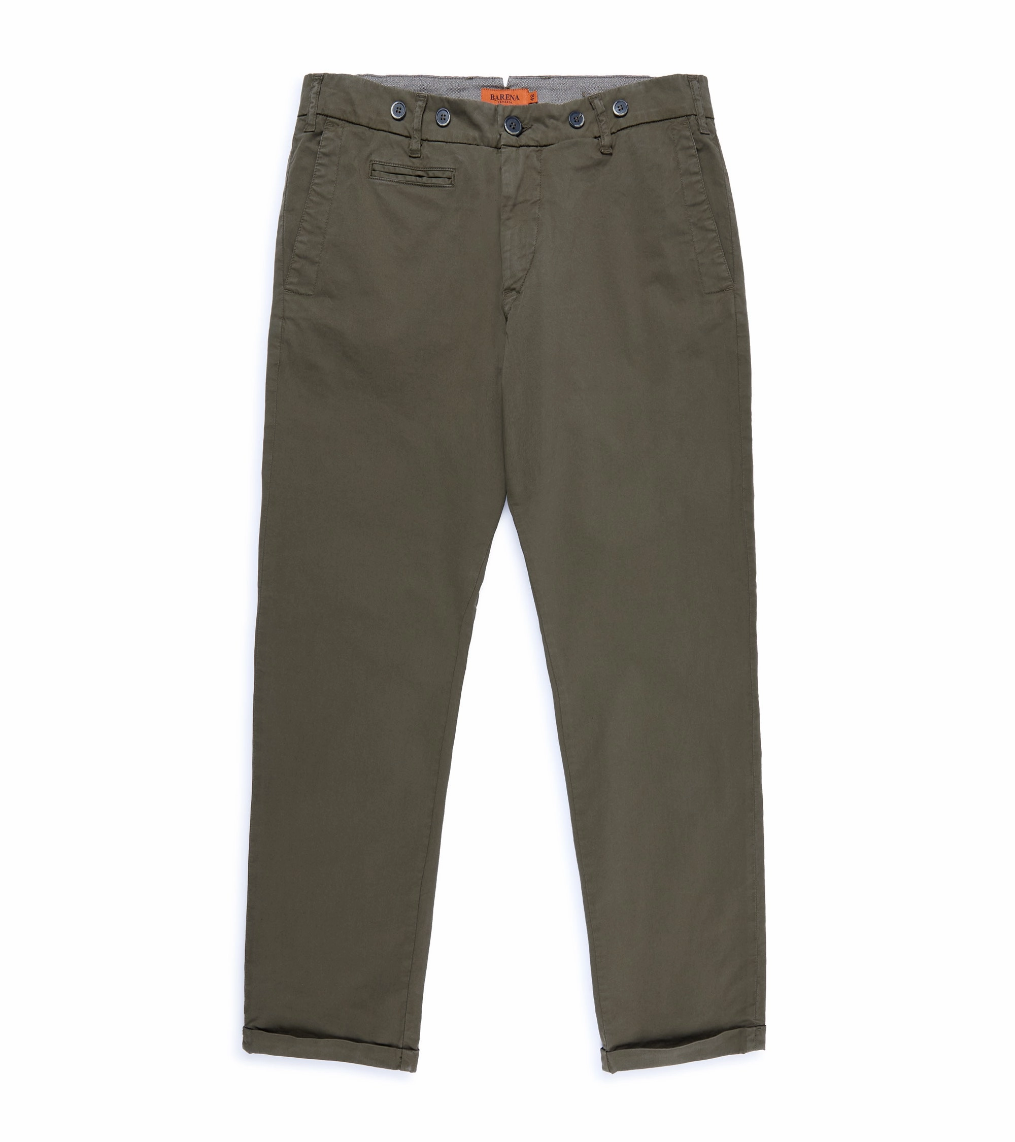 Travel Wear RegularFit Barena Rampin Trevo Cotton Twill Trousers: Army