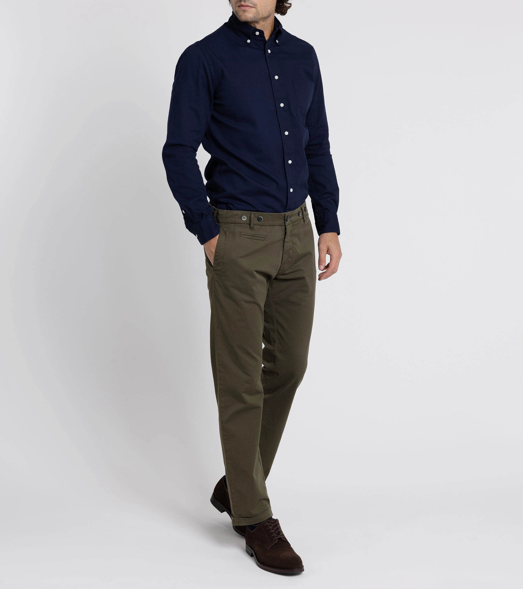 Ready For Action Durable Design Barena Rampin Trevo Cotton Twill Trousers: Army