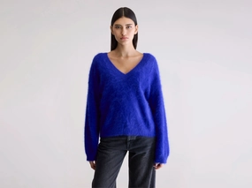 Modern Basic Light Cover Dathe angora-blend sweater (252 / W / DELPHINIUM)