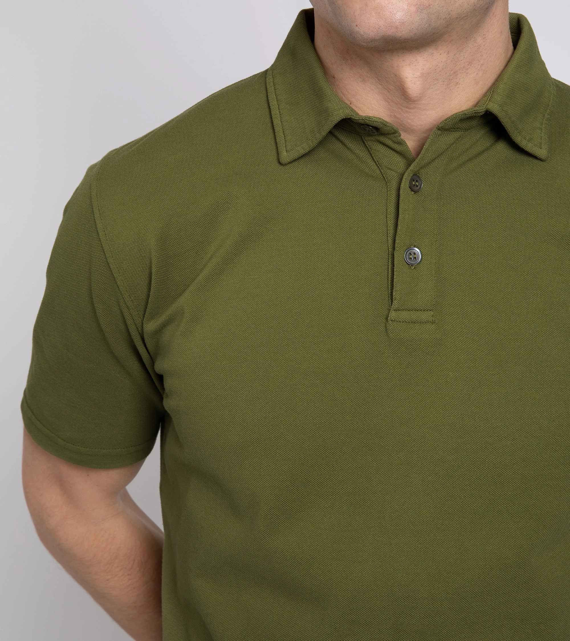 High-Quality Stitching Comfort top Trunk Moxon Short Sleeve Polo Shirt: Olive