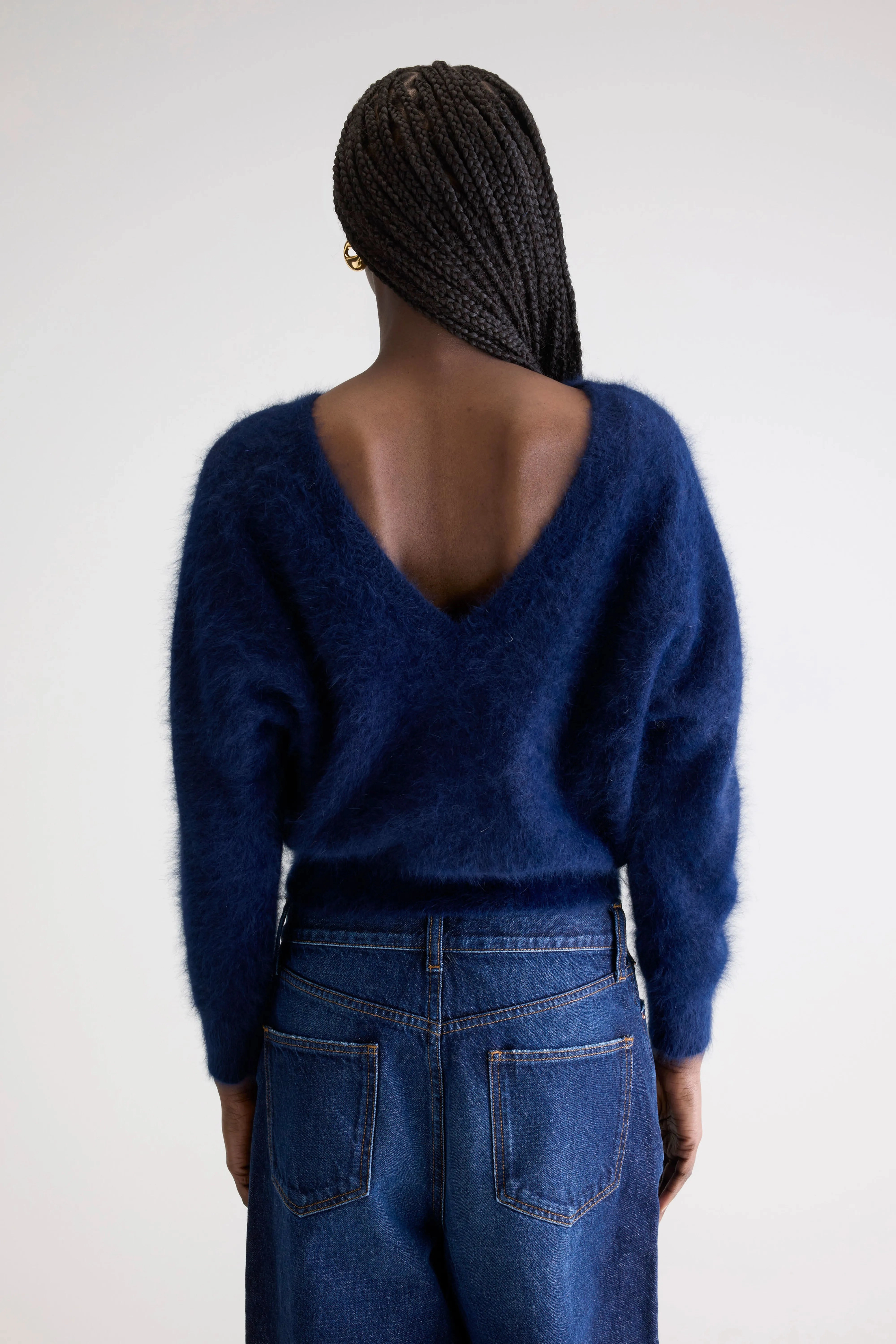 Smooth Seam Datev angora-blend sweater (252 / W / NAVY)