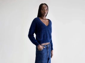 Datev angora-blend sweater (252 / W / NAVY) Soft Touch