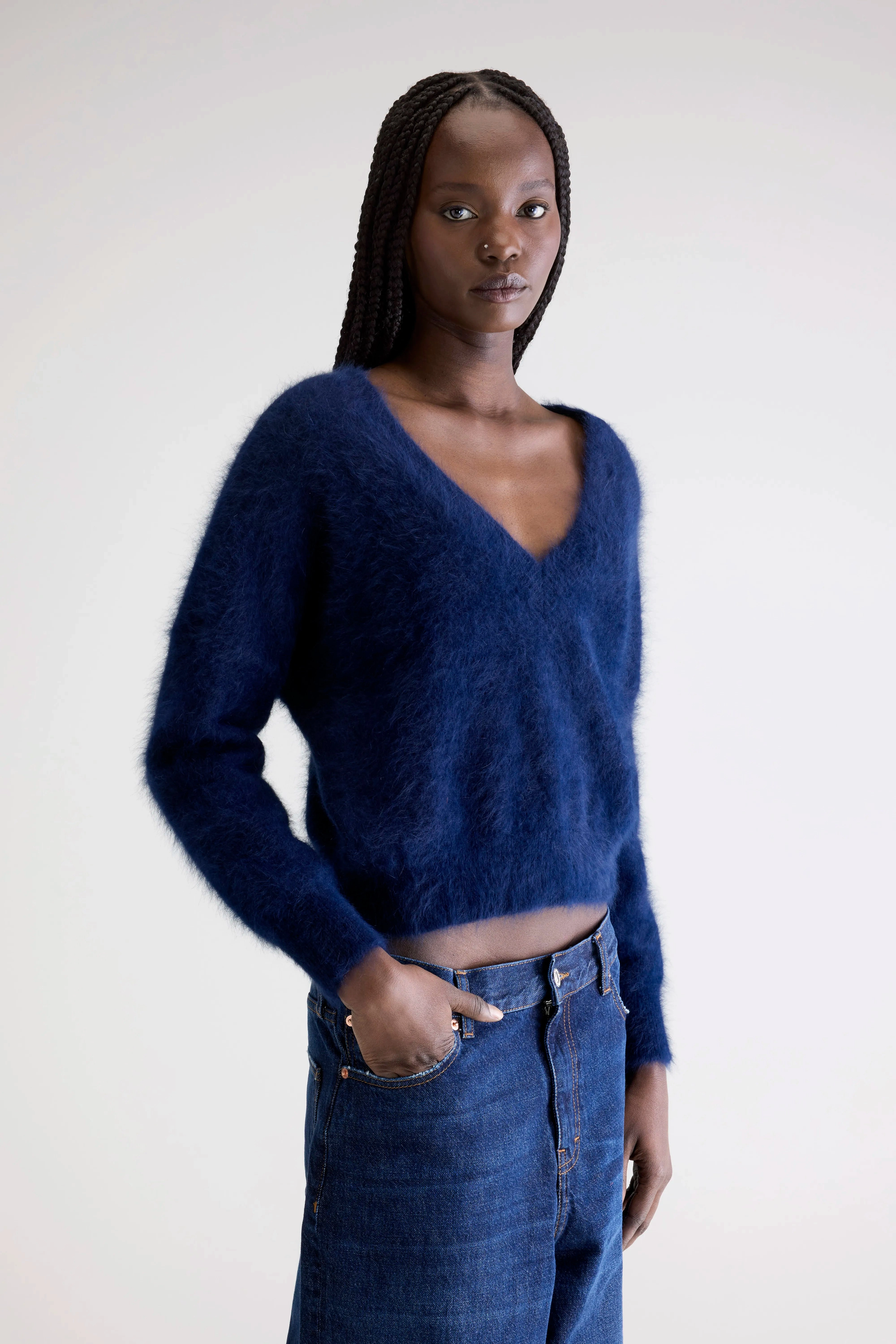 Datev angora-blend sweater (252 / W / NAVY) gentle touch MultiDirectional Flexibility