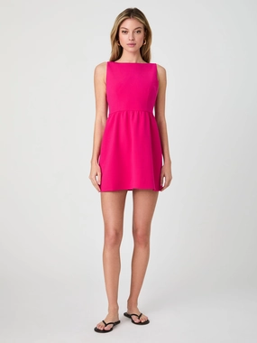 Whisper Boat Neck Mini Dress Chic Look
