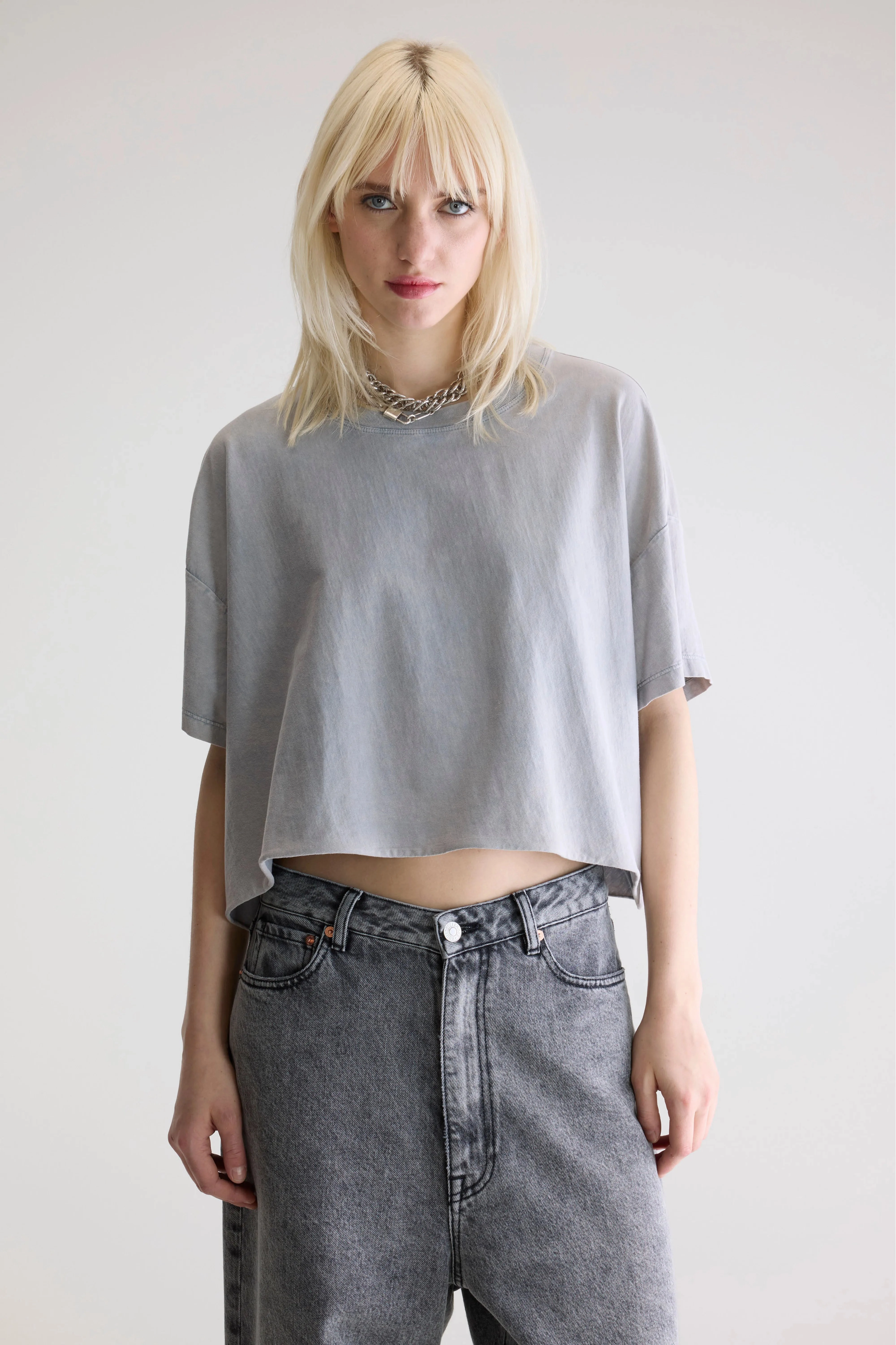 Farpy cropped t-shirt (252 / W / GLOOMY) Brand Name product checkered classicism