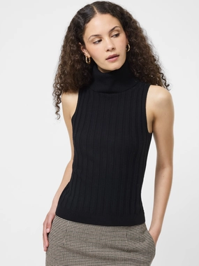 Turtleneck Tank Sweater Hooded Neckline Option
