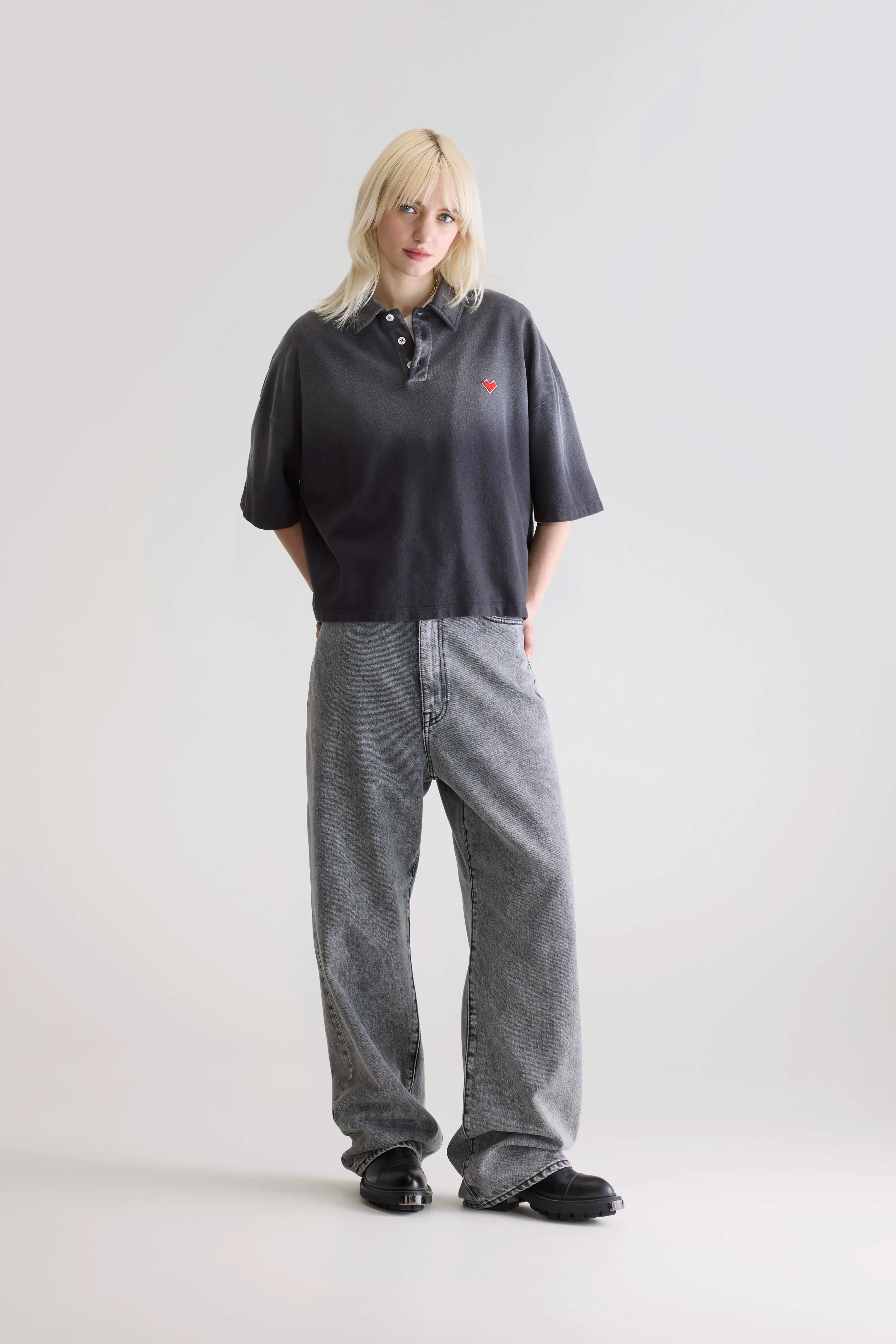 Foolo short-sleeve polo (252 / W / BLACK BLUE) Core Relaxed