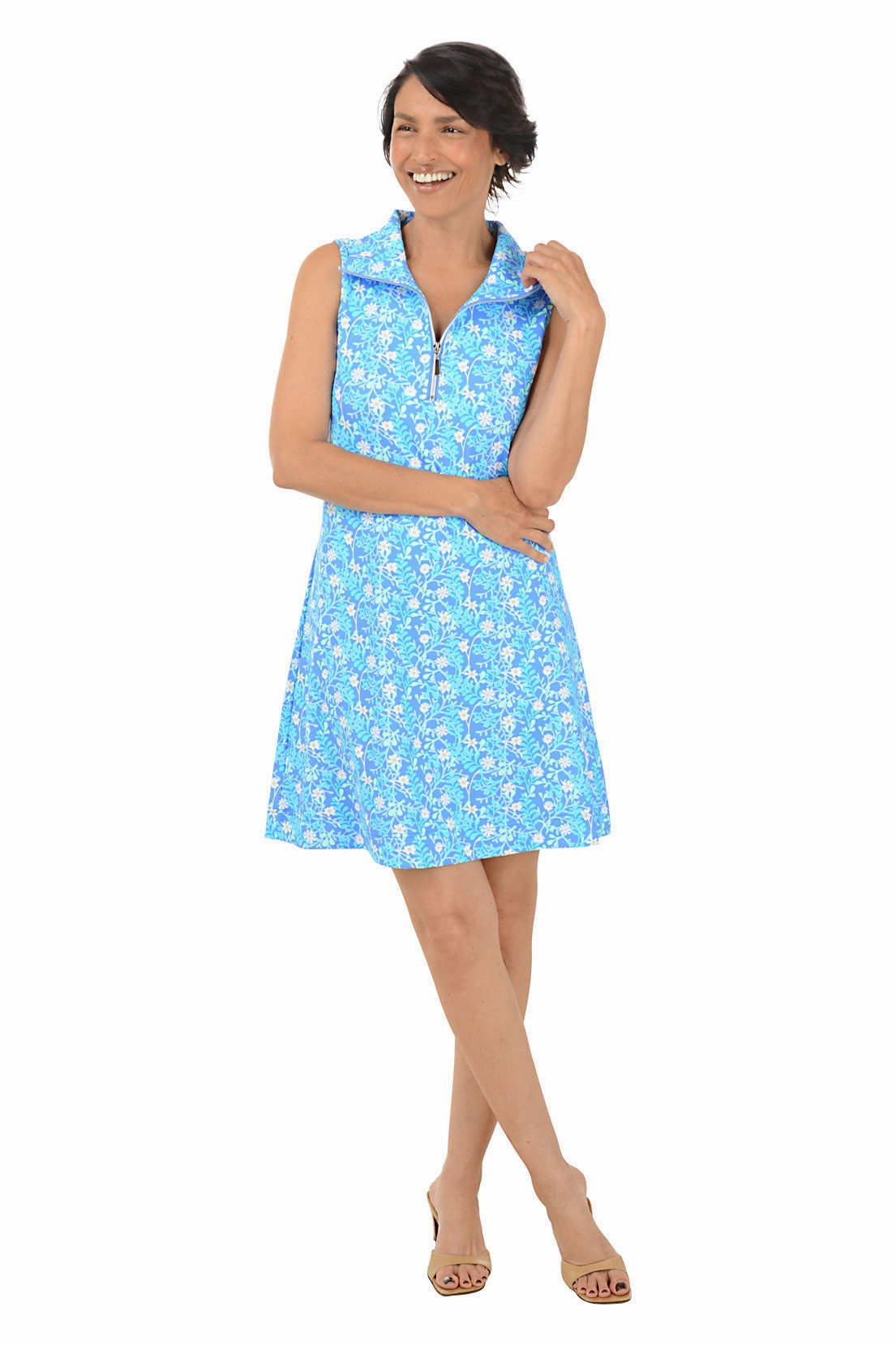 Spring Garden UPF50  Sleeveless Dress High Cut