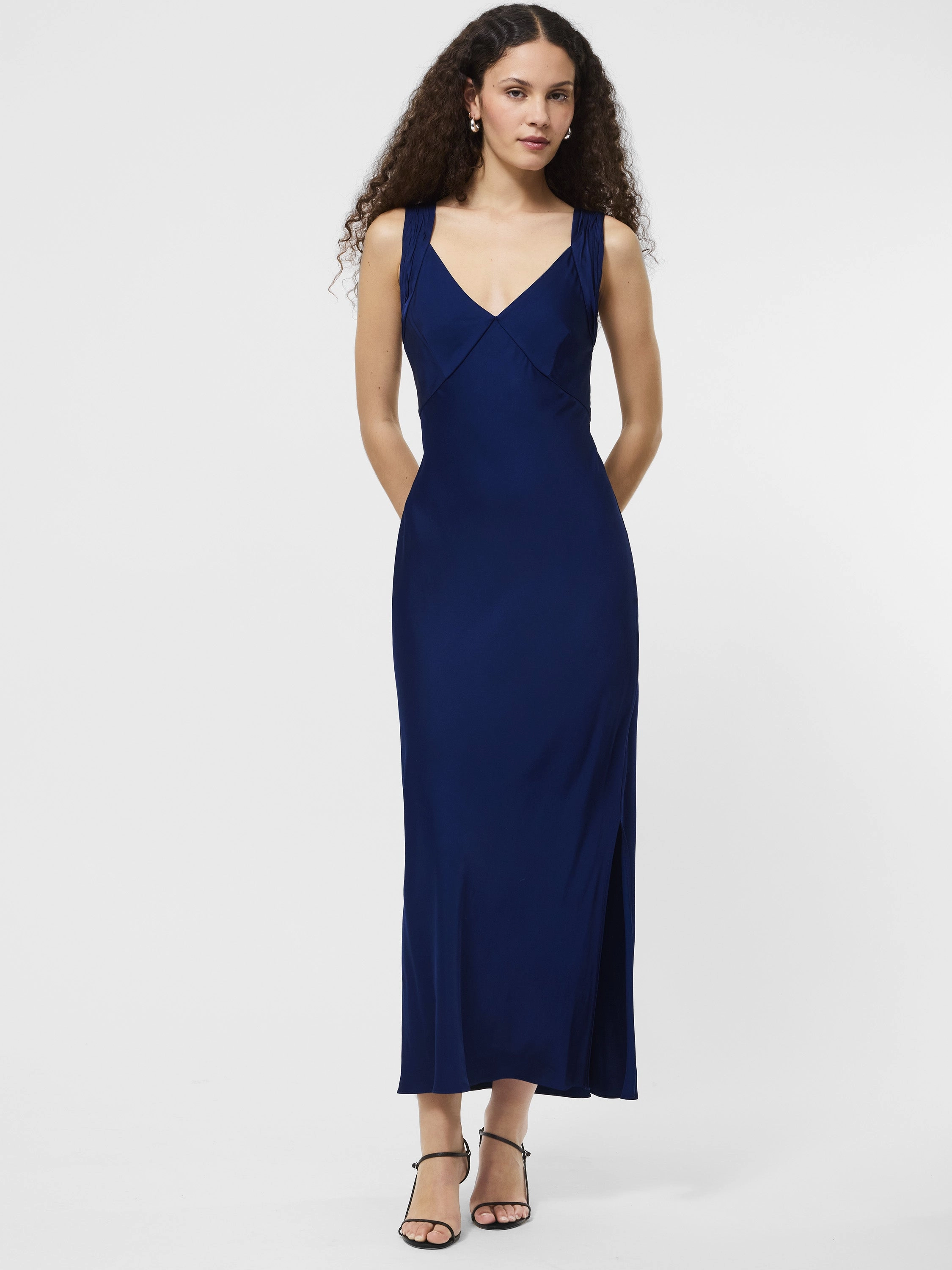 Sharp Profile Clean Touch Ennis Satin Midaxi Dress