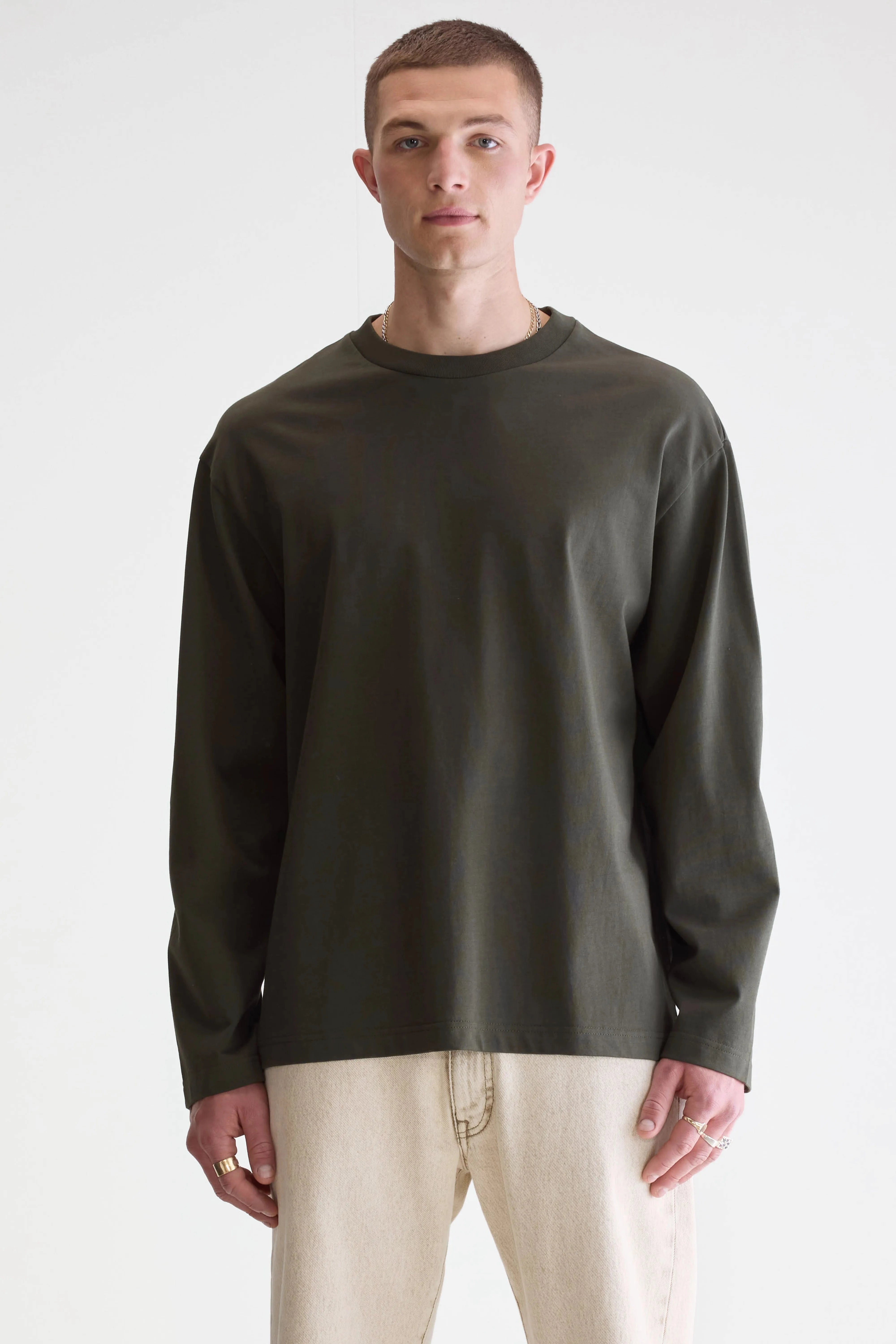 Vlugi long-sleeve t-shirt (252 / M / DARK OLIVE) Comfortable Layering