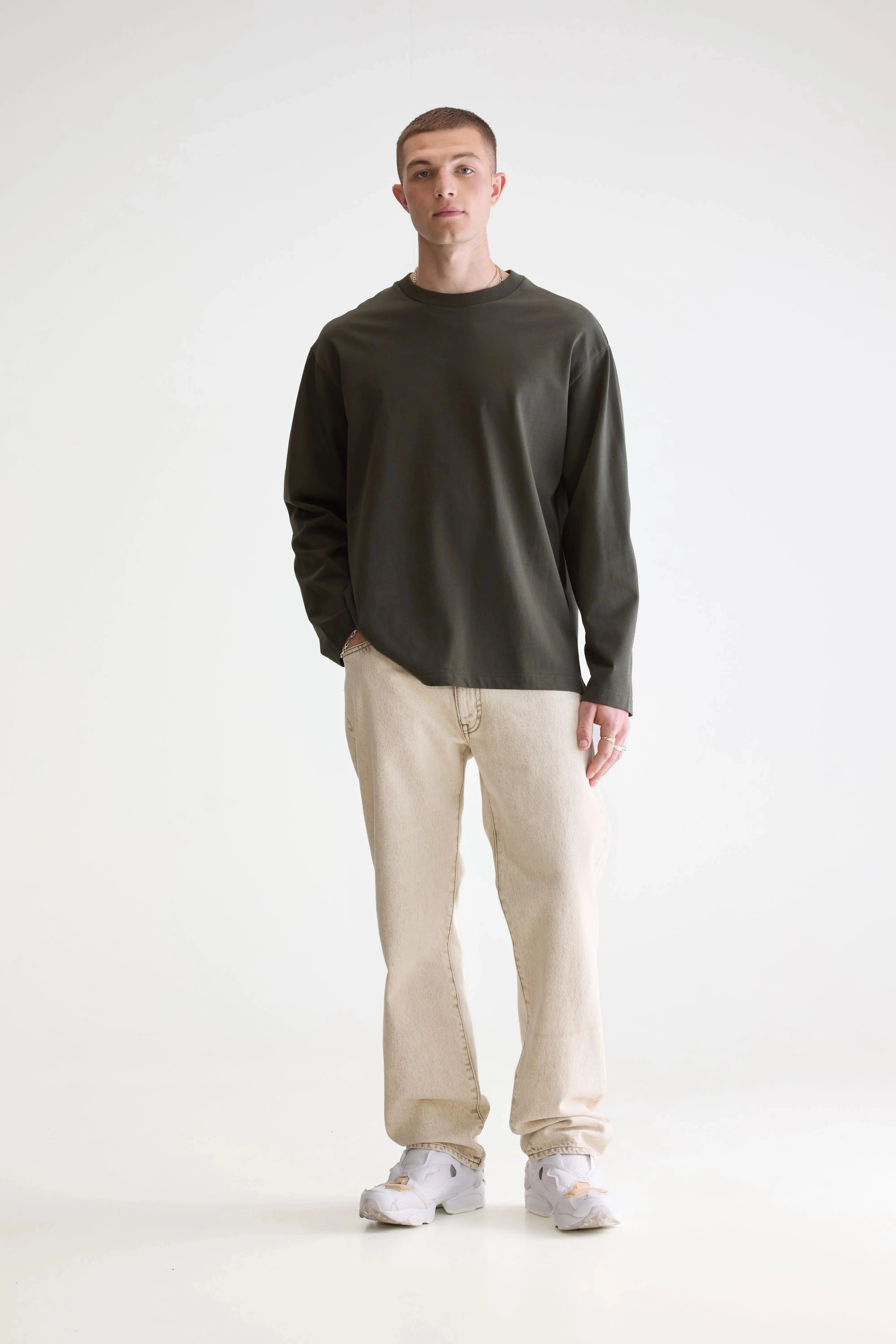 Vlugi long-sleeve t-shirt (252 / M / DARK OLIVE) Relaxed Comfort
