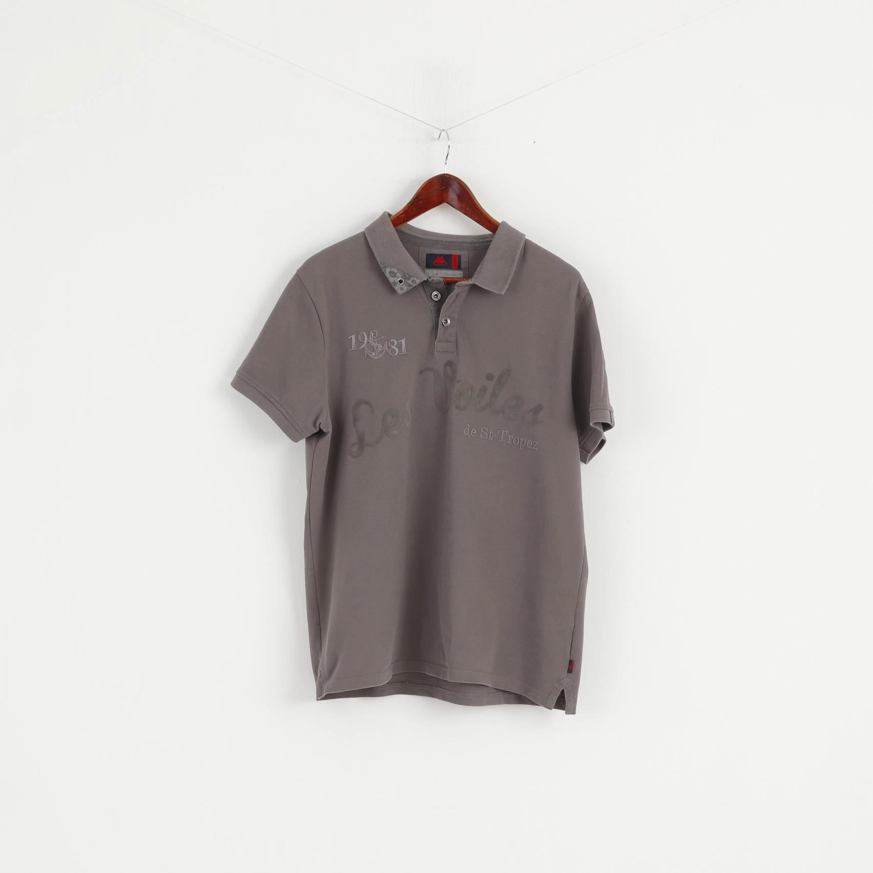 Robe Di Kappa Men XL (L) Polo Shirt Grey Cotton Saint Tropex 2015 Limited Top Cool Style Non Fading Material