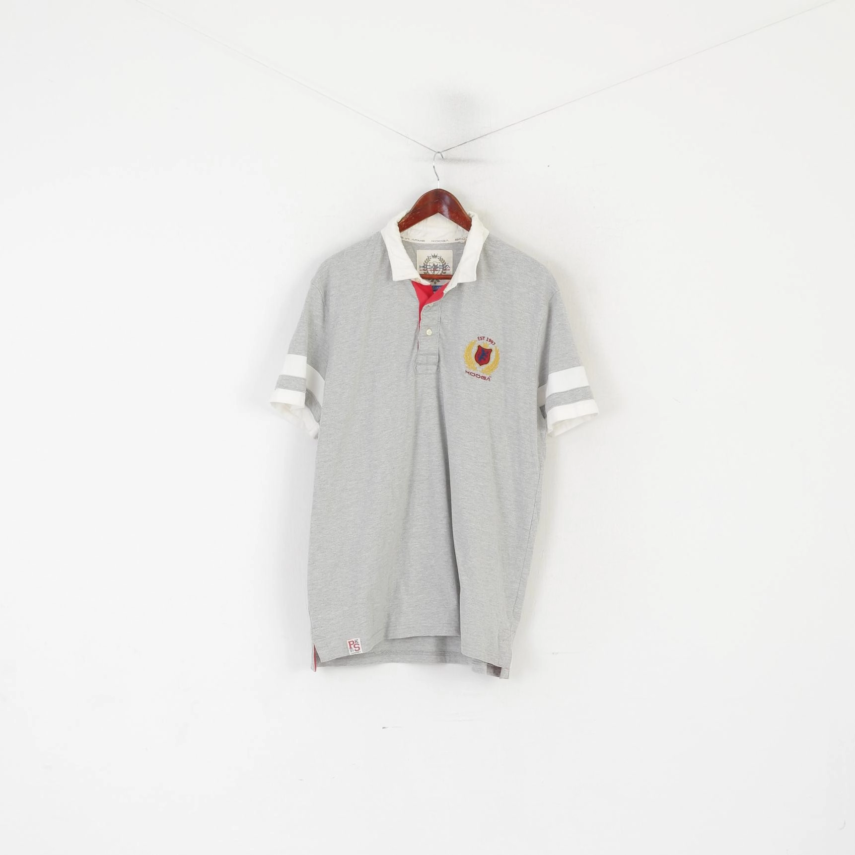 Layered Comfort Beach Wear Kooga Men XL Polo Shirt Gray Cotton Brothers in ArmsVintage Rugby Pure Spirit Top