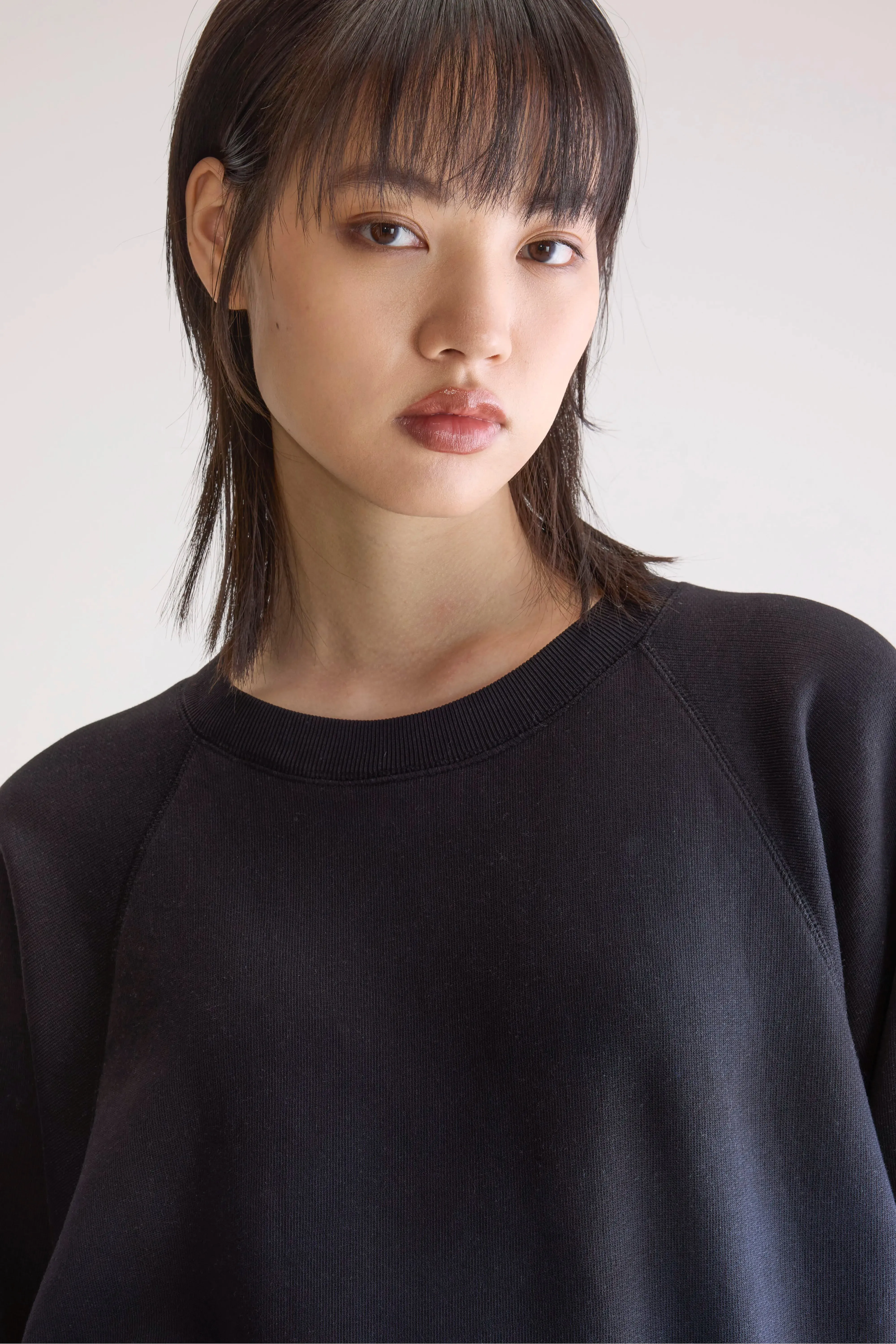 Bonded Seam Construction Compact Packable Fella relaxed sweatshirt (252 / W / BLACK BLUE)