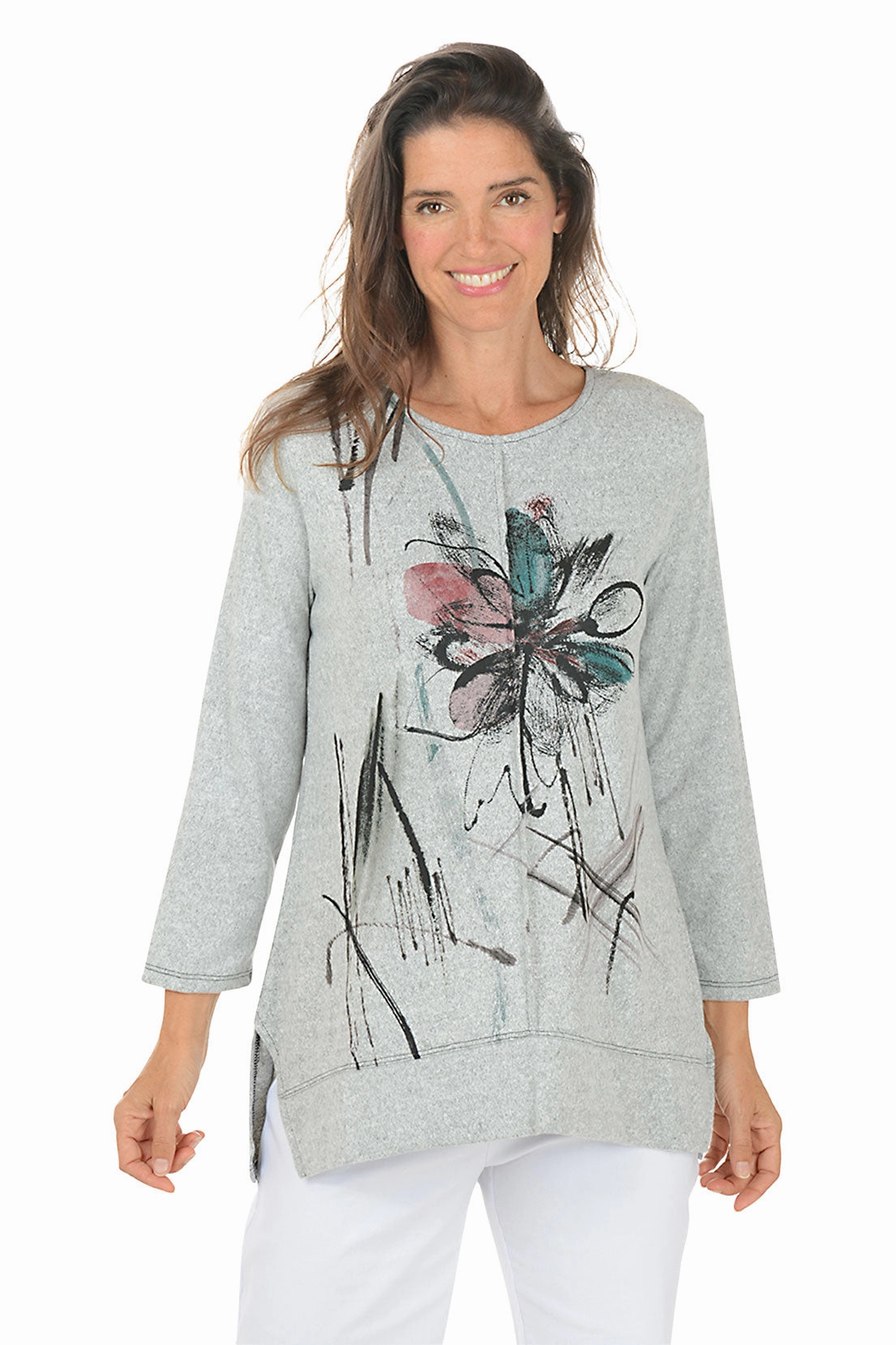 Light Fit Field Notes Cozy Angled Hem Knit Top