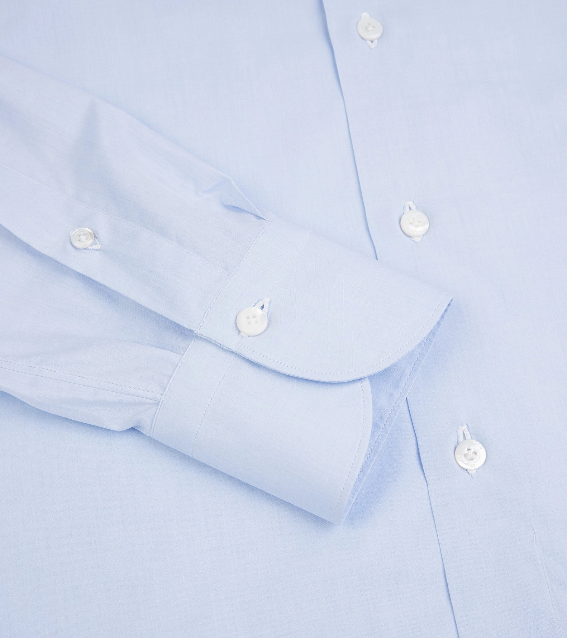 All day wearability Handcrafted Detail Finamore Milano Eduardo 170 Giza Cotton Formal Shirt: Blue