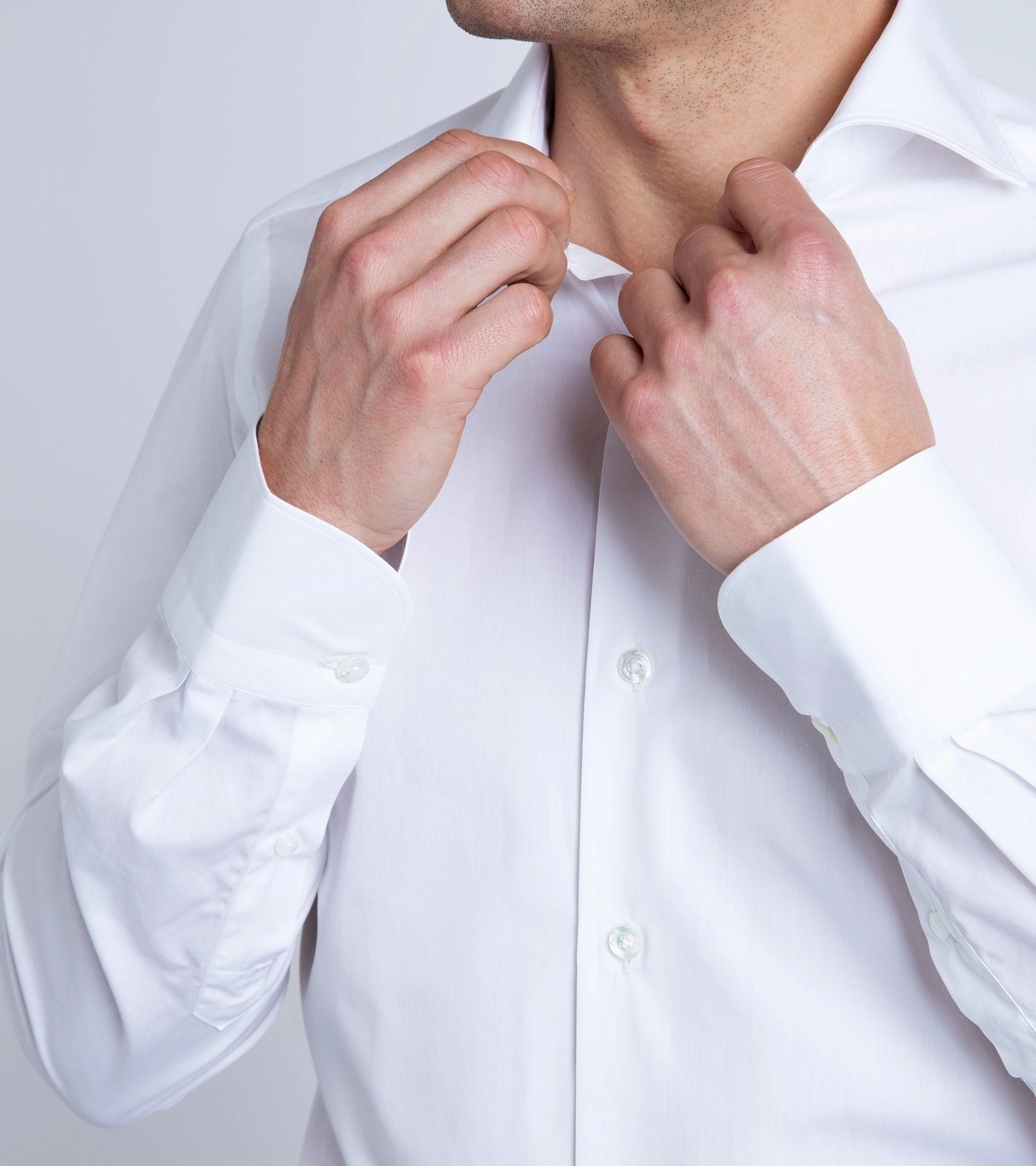 Summer Must-have Minimalist Design Finamore Milano Eduardo 170 Giza Cotton Formal Shirt: White