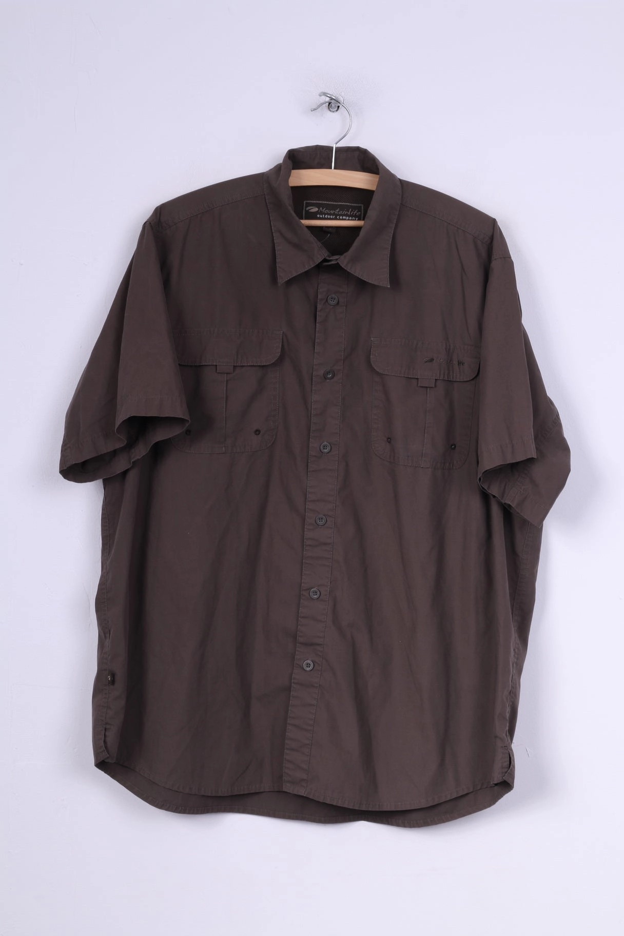 Mountainlife Mens XL(2X)  Casual Shirt Brown Short Sleeve Outdoor Company Brown Comfy Casual Wear