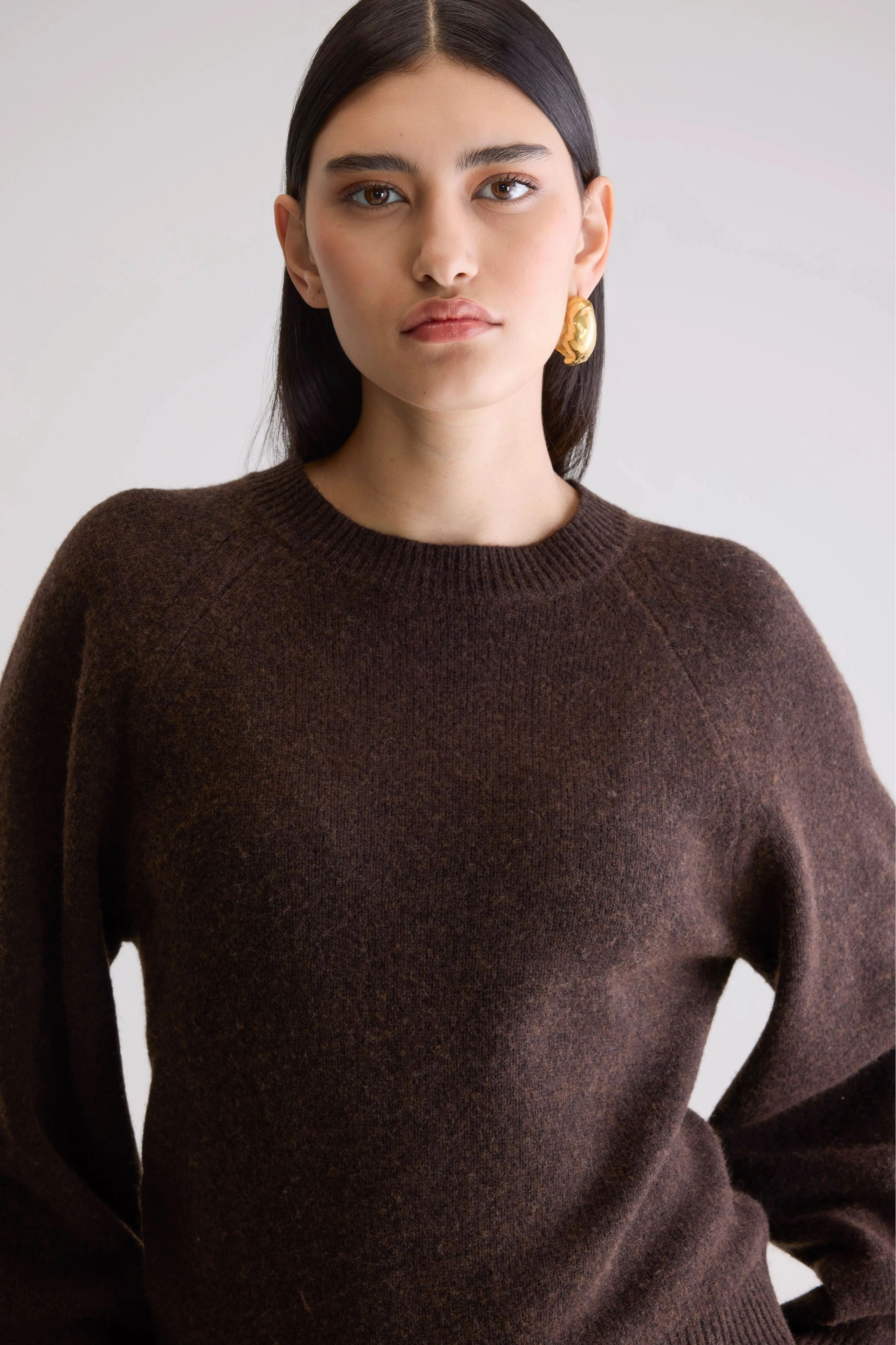 Ameka Crewneck Sweater (252 / W / DARK ROAST) Daily Trend