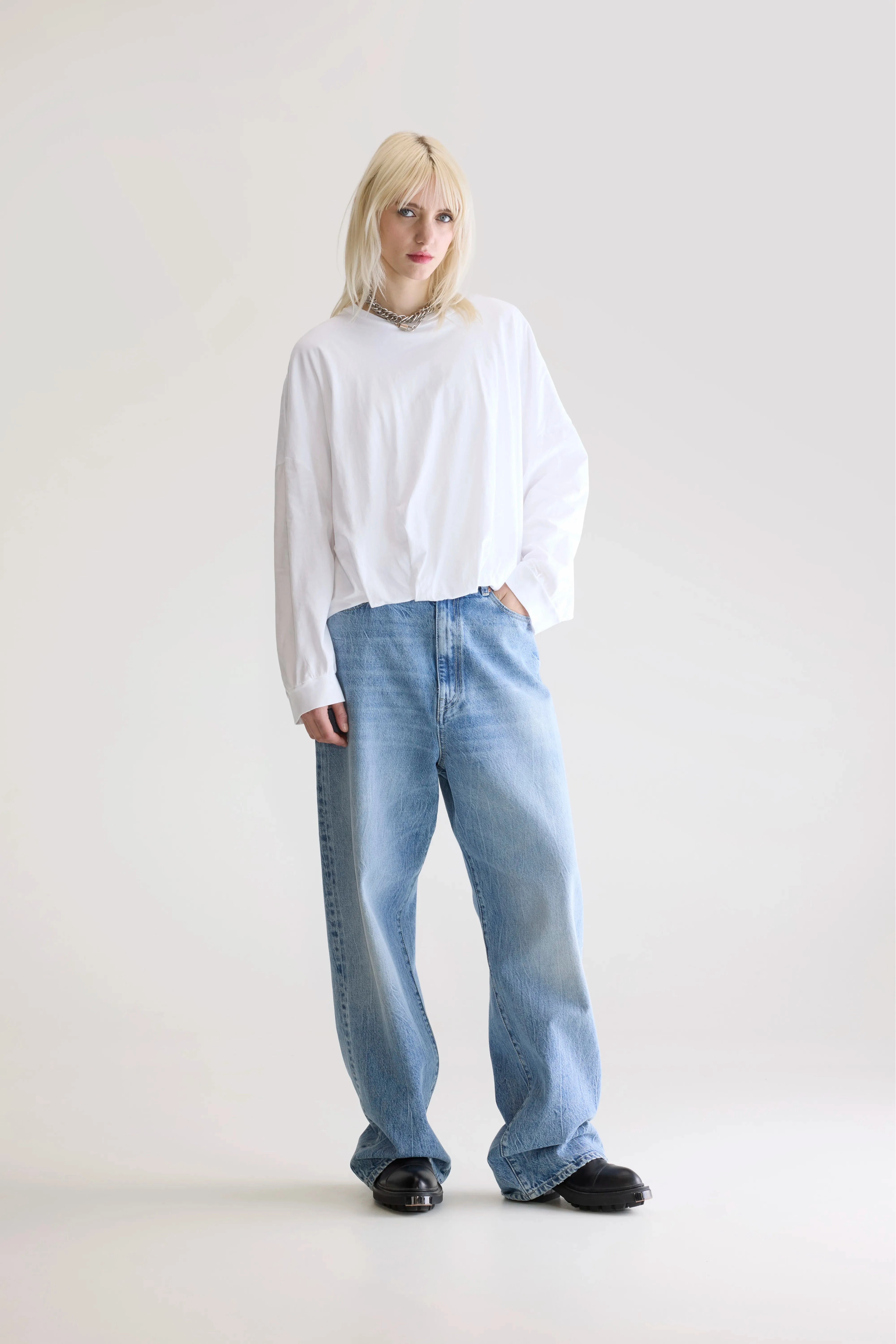 Classic Relaxed Flam long-sleeve t-shirt (252 / W / WHITE)