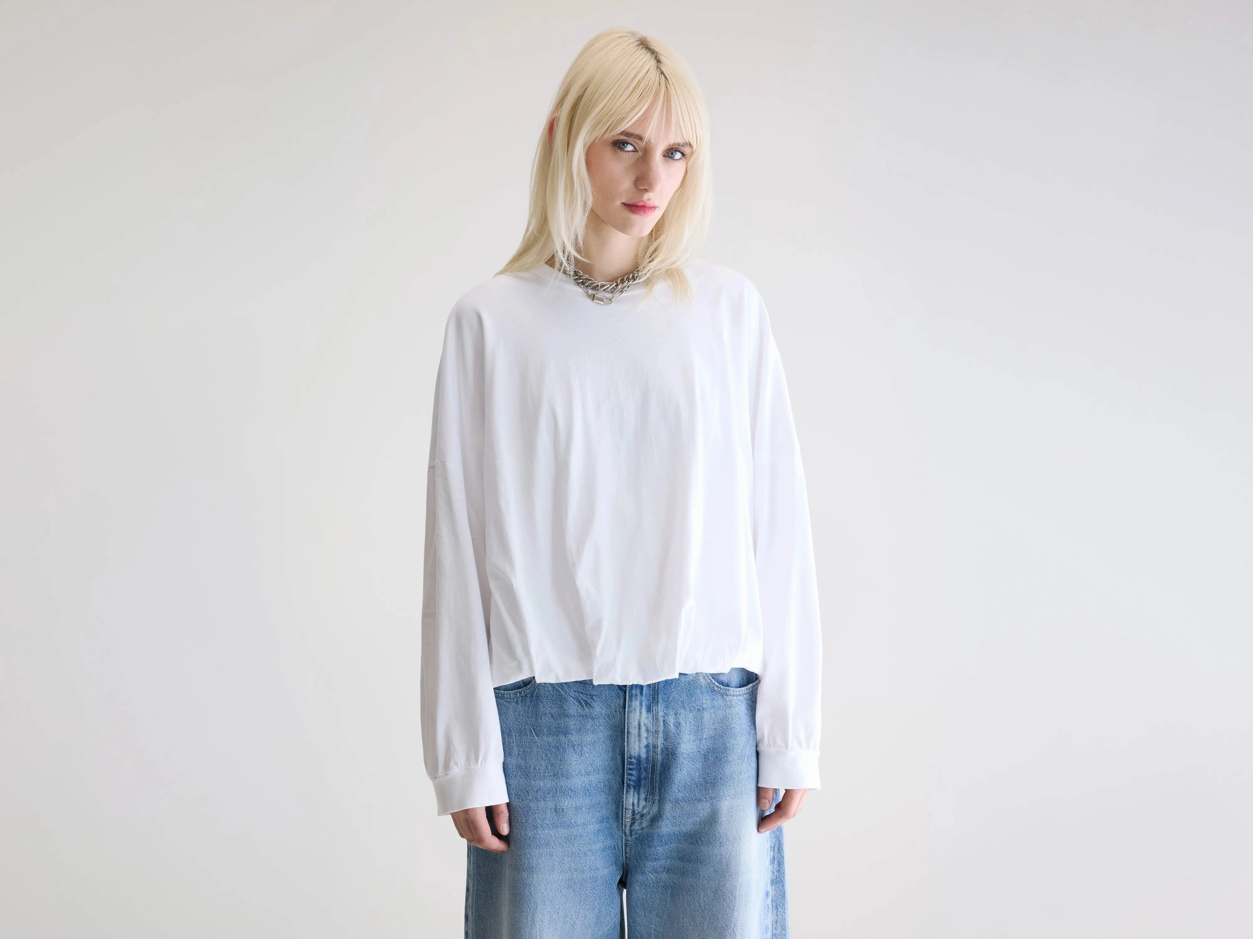 Premium Comfort Flam long-sleeve t-shirt (252 / W / WHITE)