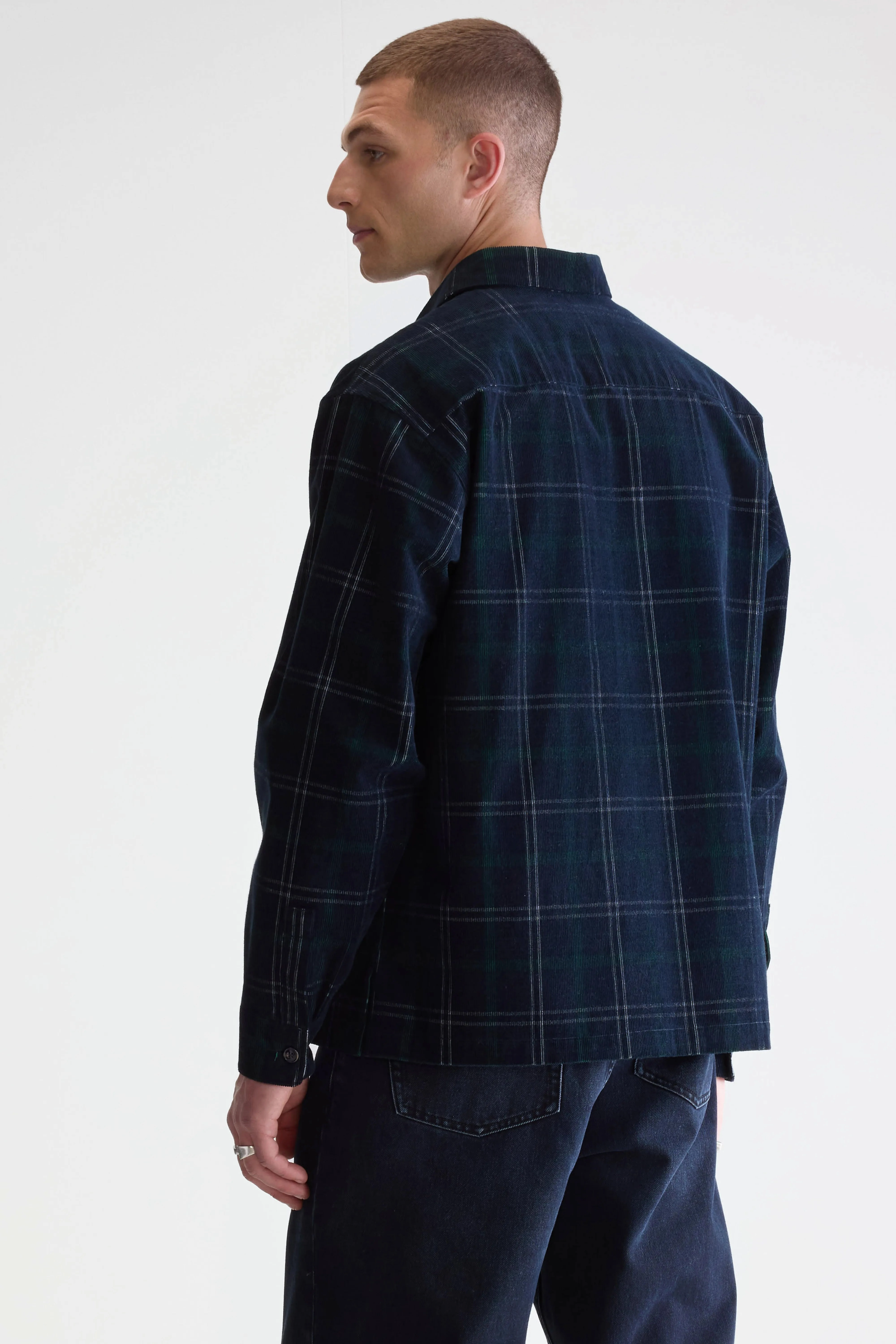 Easy Fit Piece Flap corduroy overshirt (252 / M / CHECK A)